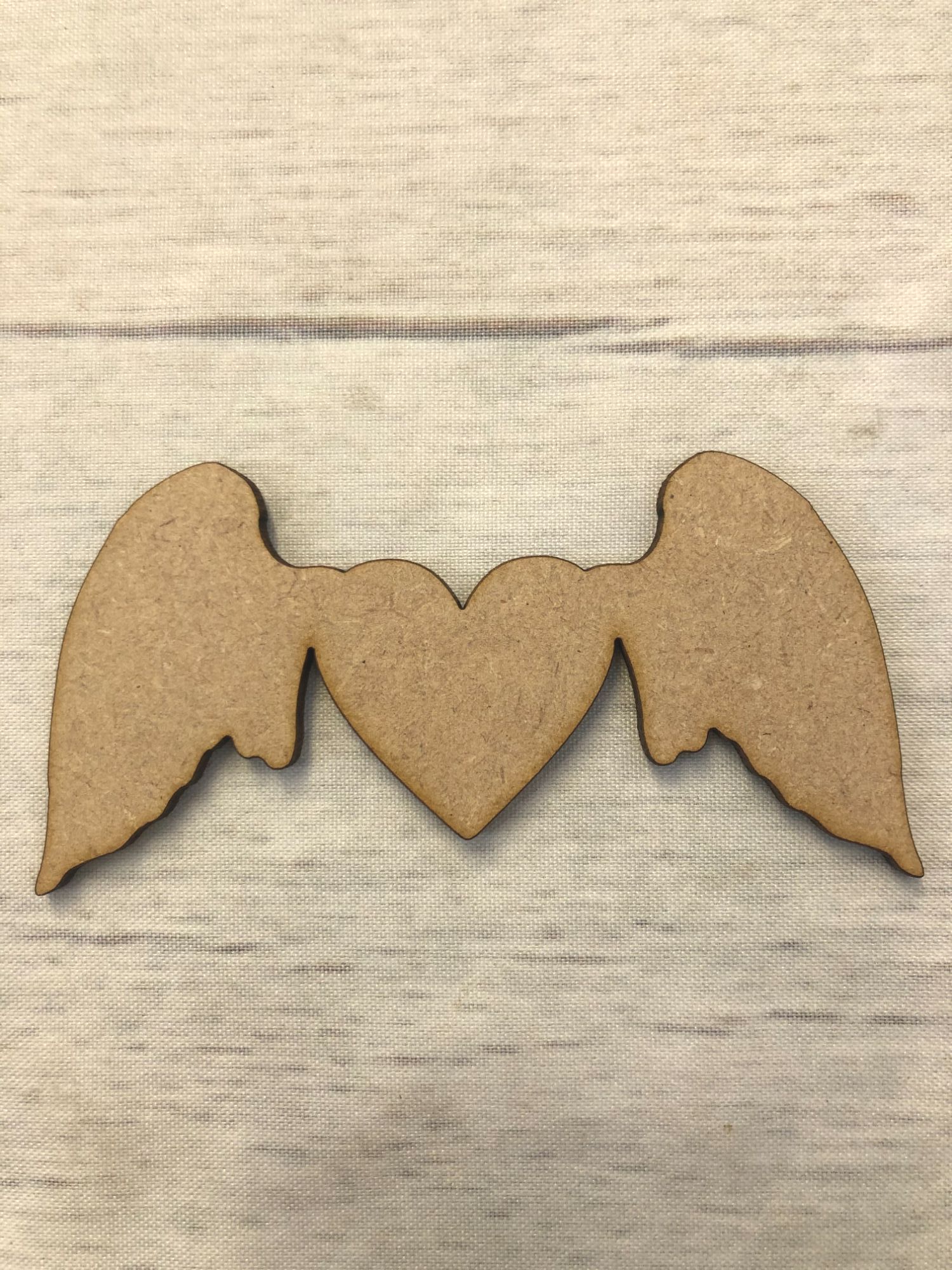 Heart with Wings Wooden Craft Shape