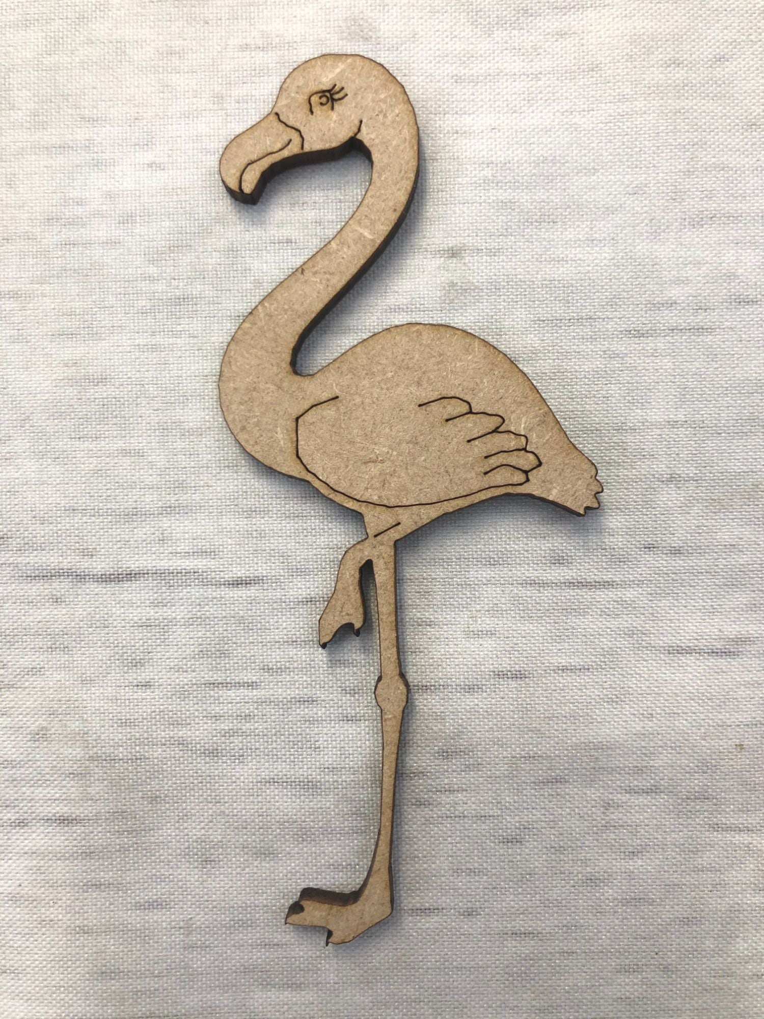 Flamingo - engraved Wooden Craft Shape