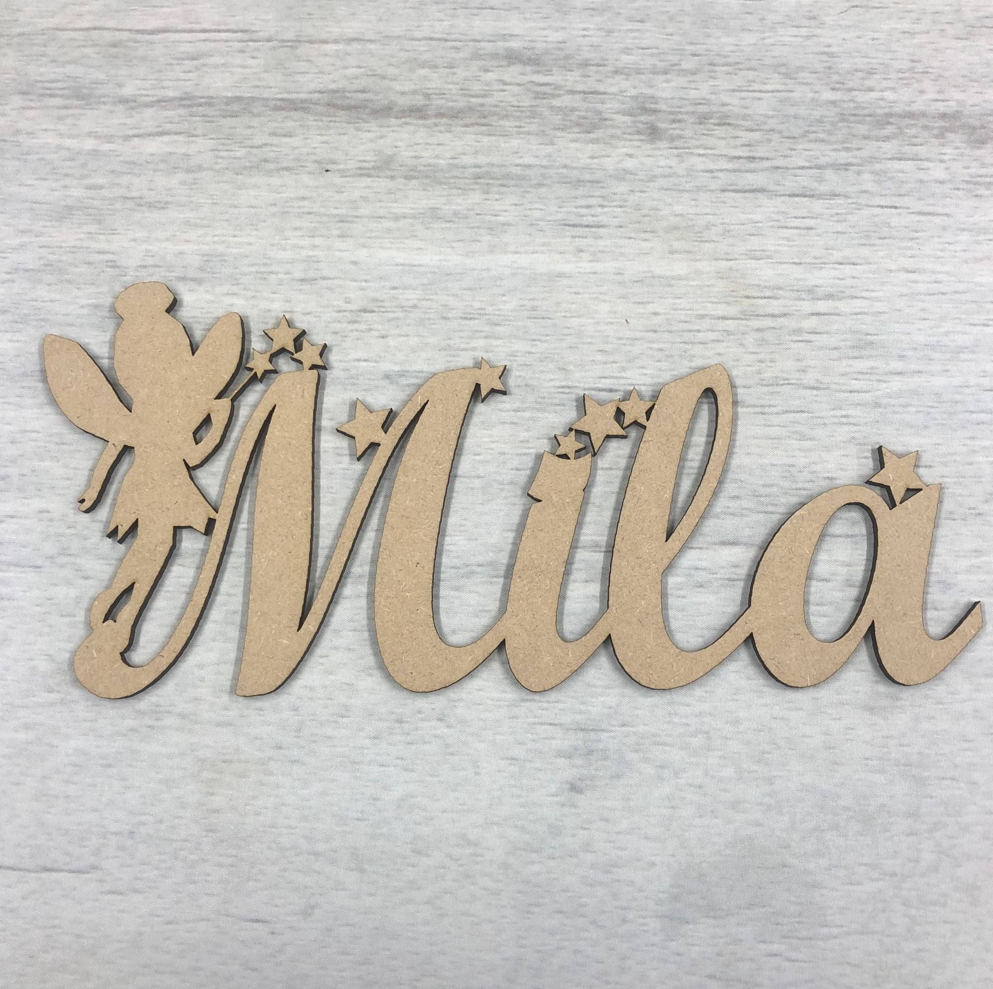 Door plaque - Fairy name - customised Wooden Craft Shape