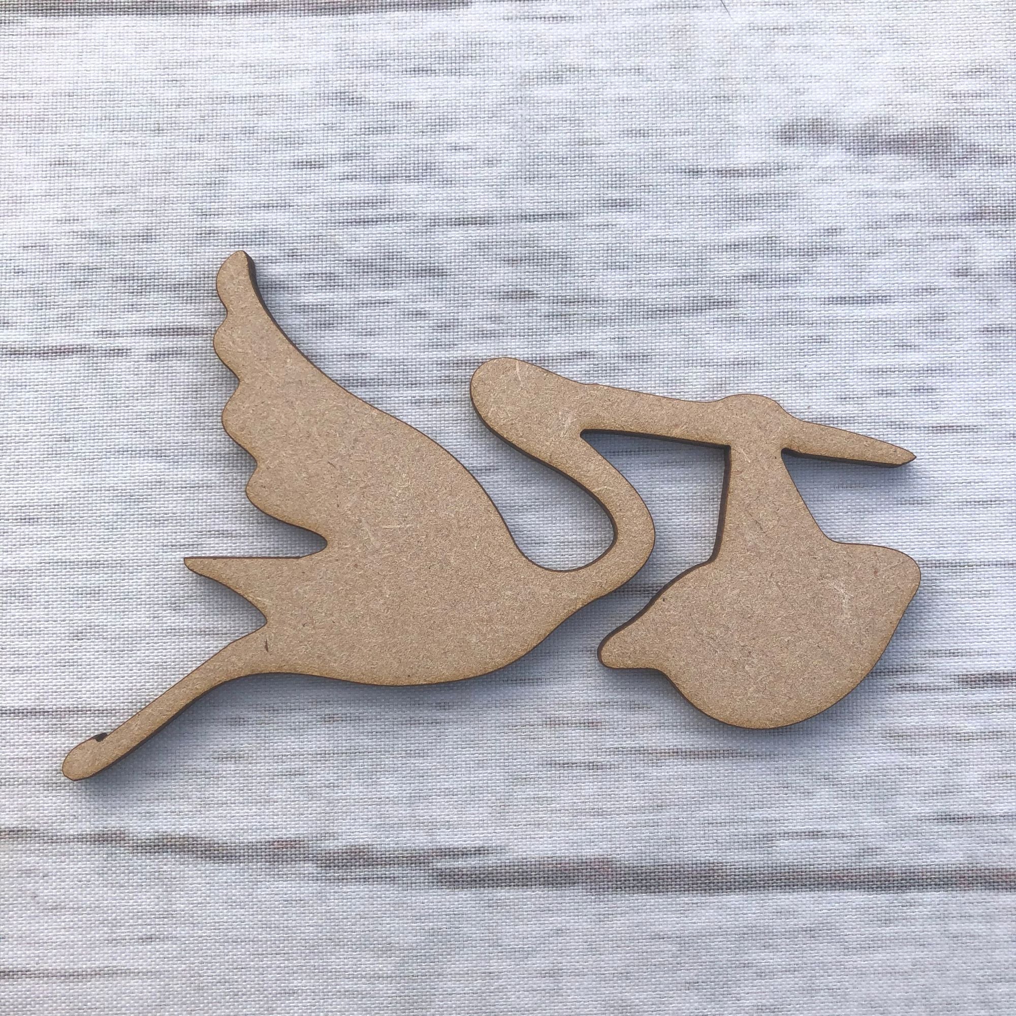 Stork Wooden Craft Shape