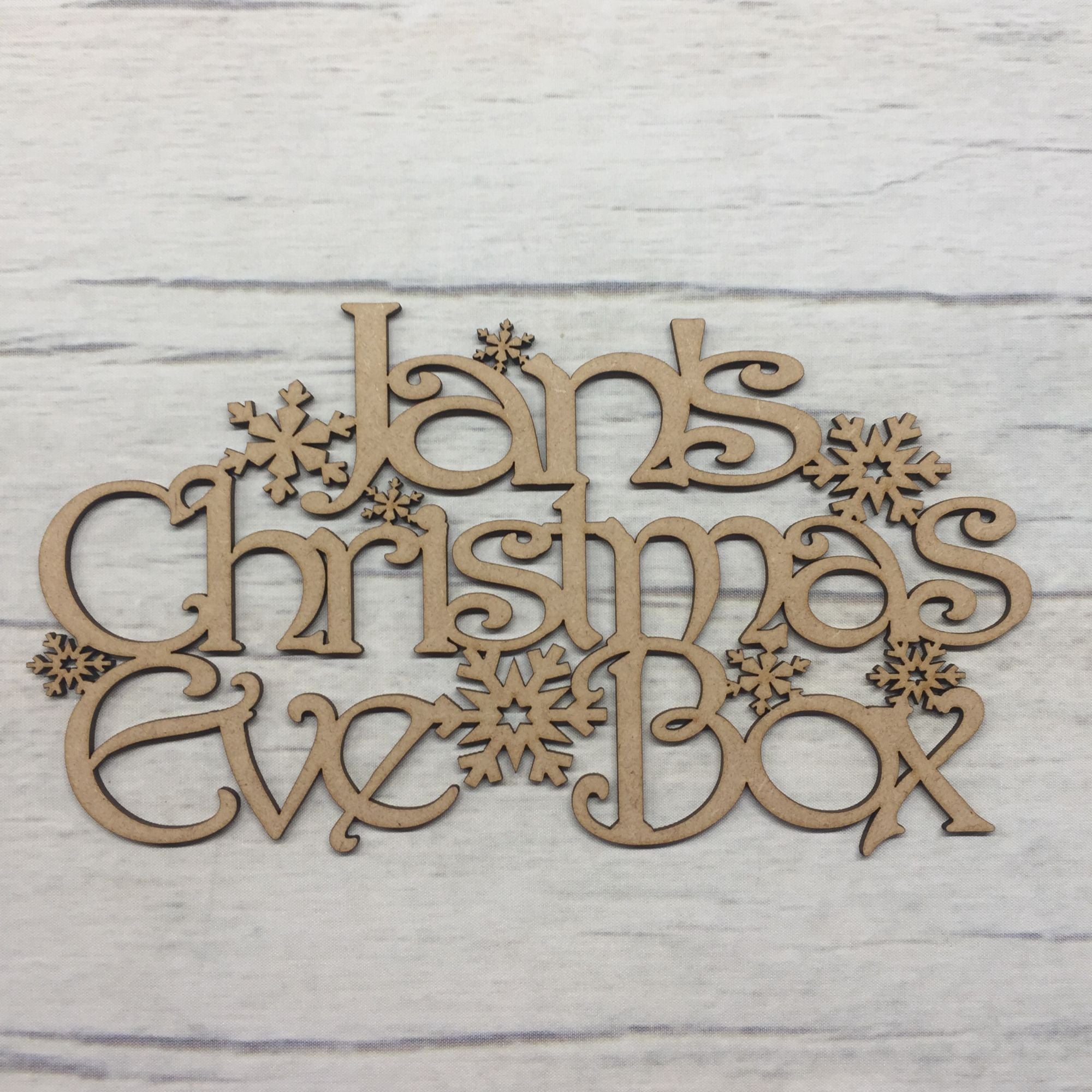 Christmas eve box topper - Snowflake design - customised