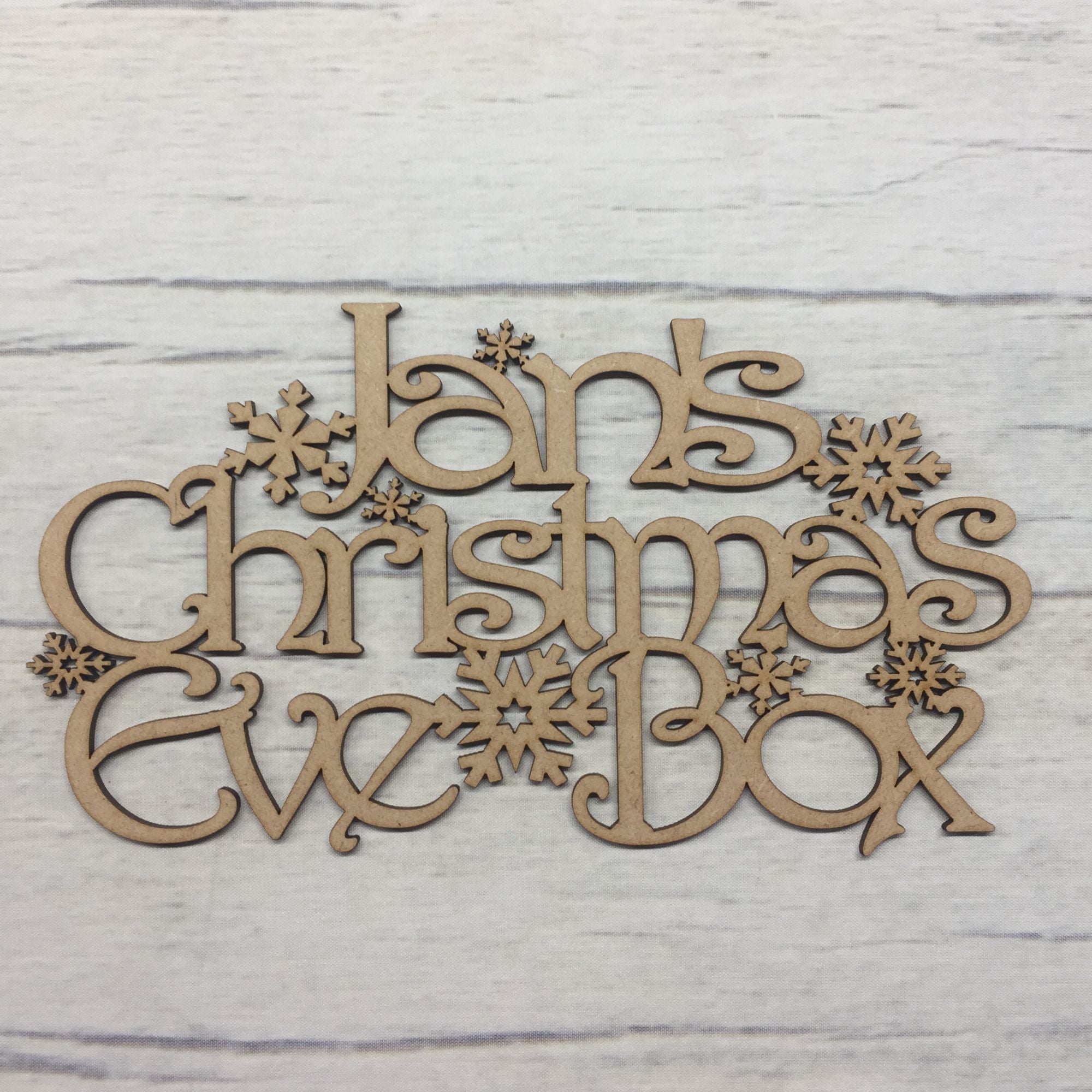 Christmas eve box topper - Snowflake design - customised Wooden Craft Shape