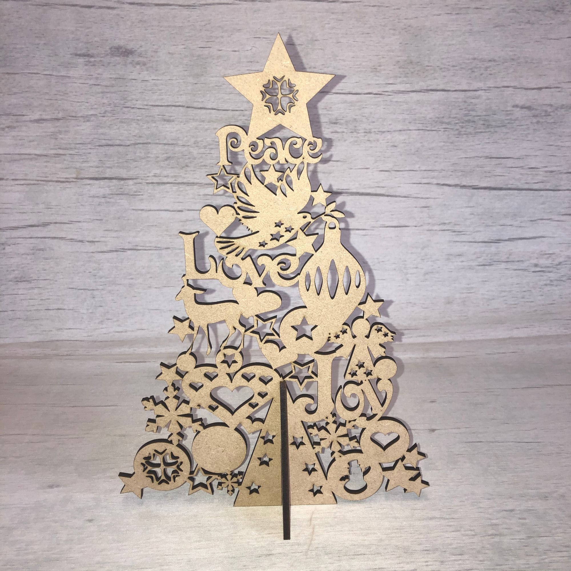 Christmas Tree 'Peace, Love, Joy' - freestanding
