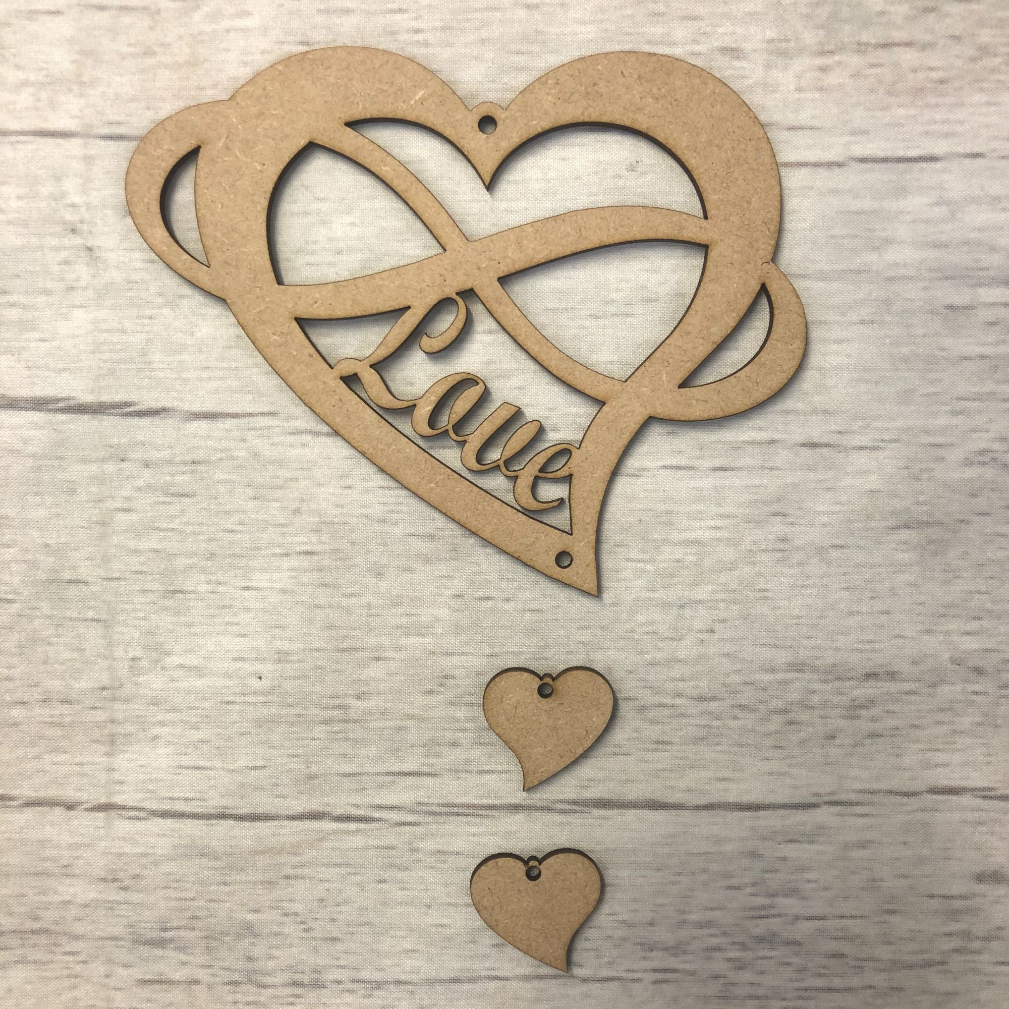 Hanging heart - 'Love' 2 Wooden Craft Shape