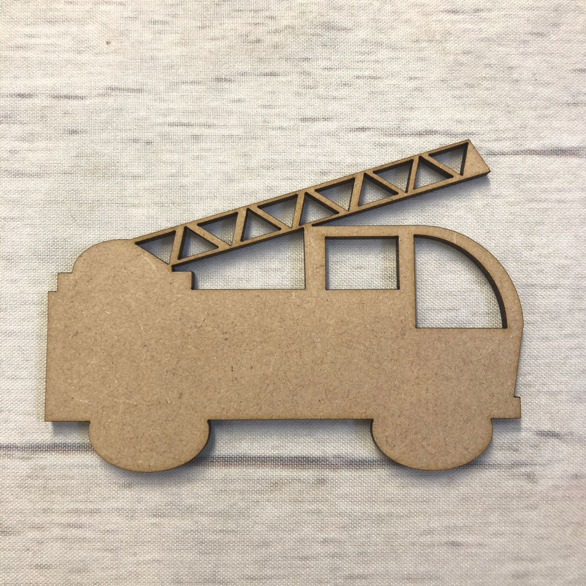 Fire Engine Wooden Craft Shape
