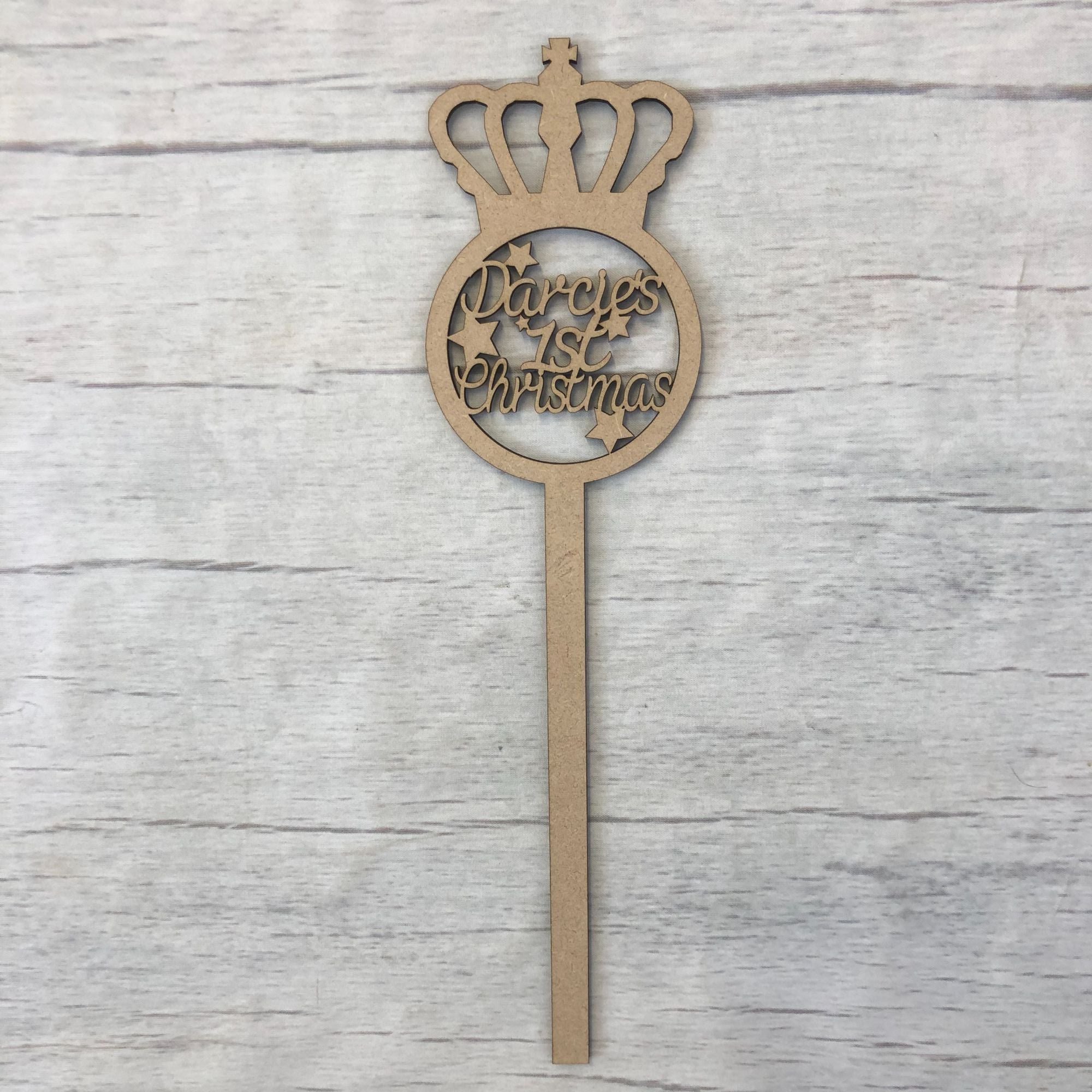 Christmas Princess fairy wand - customised Wooden Craft Shape