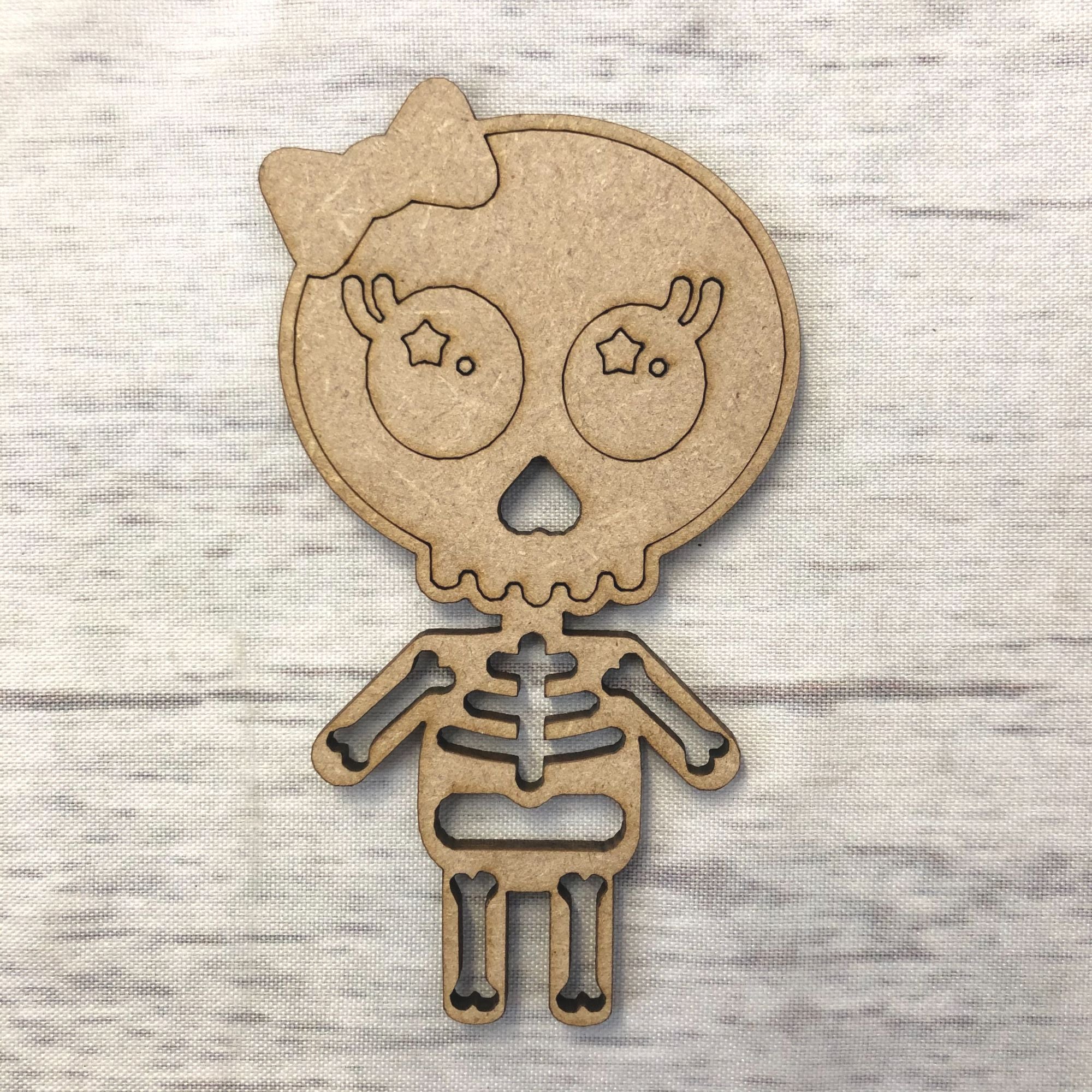 Skeleton - engraved Wooden Craft Shape