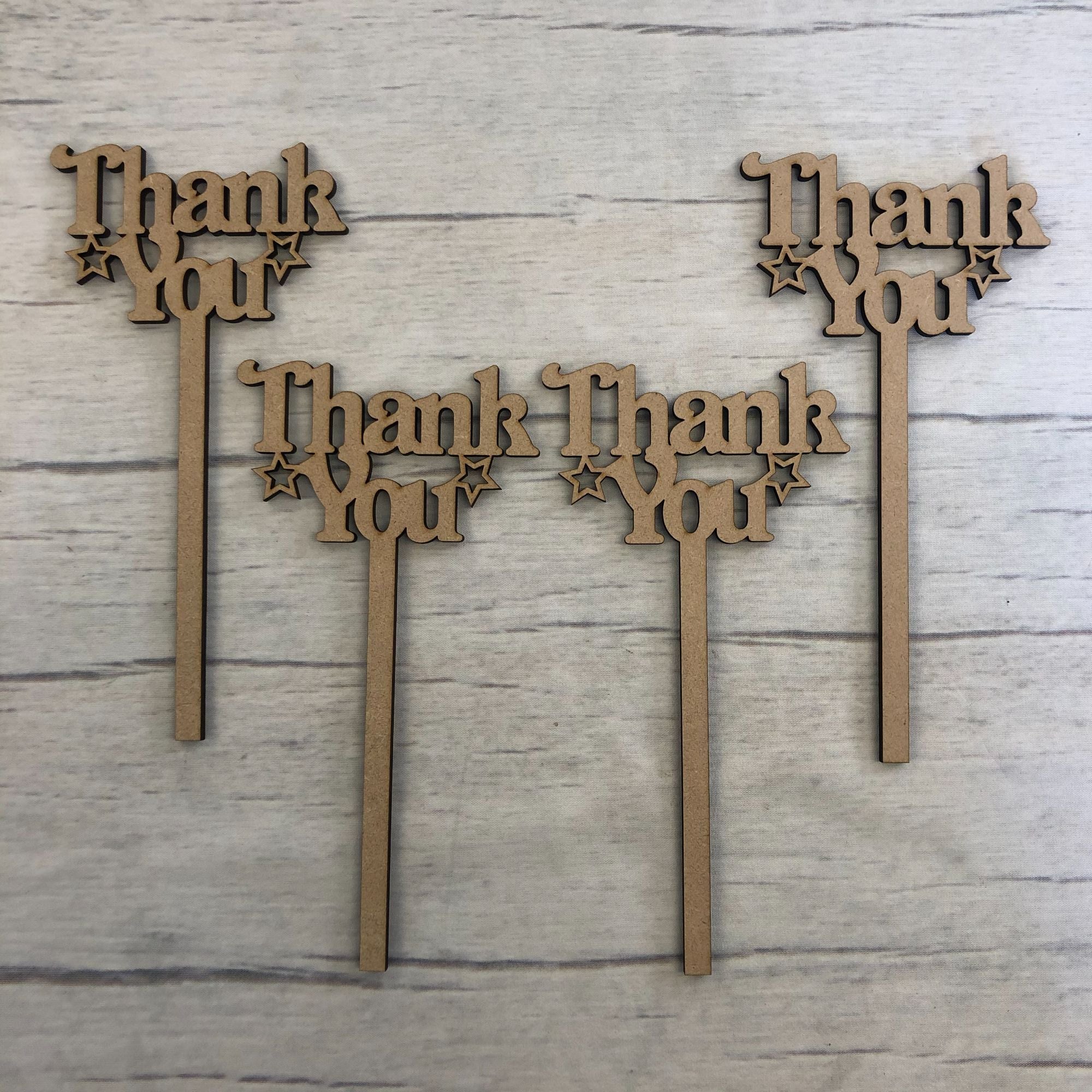 Thank you' craft sticks set of 4 Wooden Craft Shape