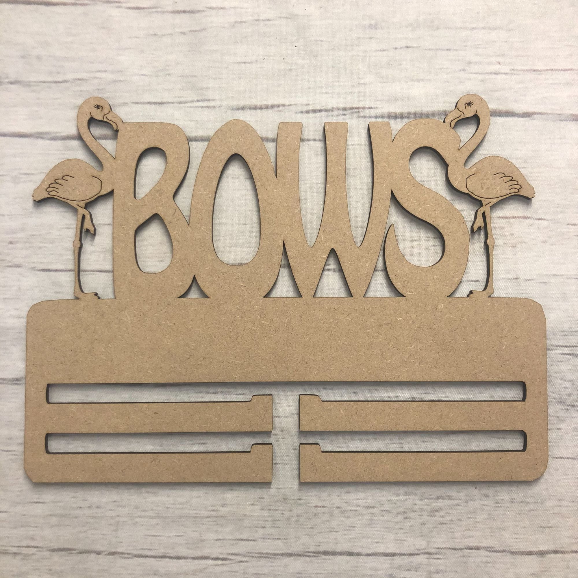 Bow Hanger - Flamingo Wooden Craft Shape