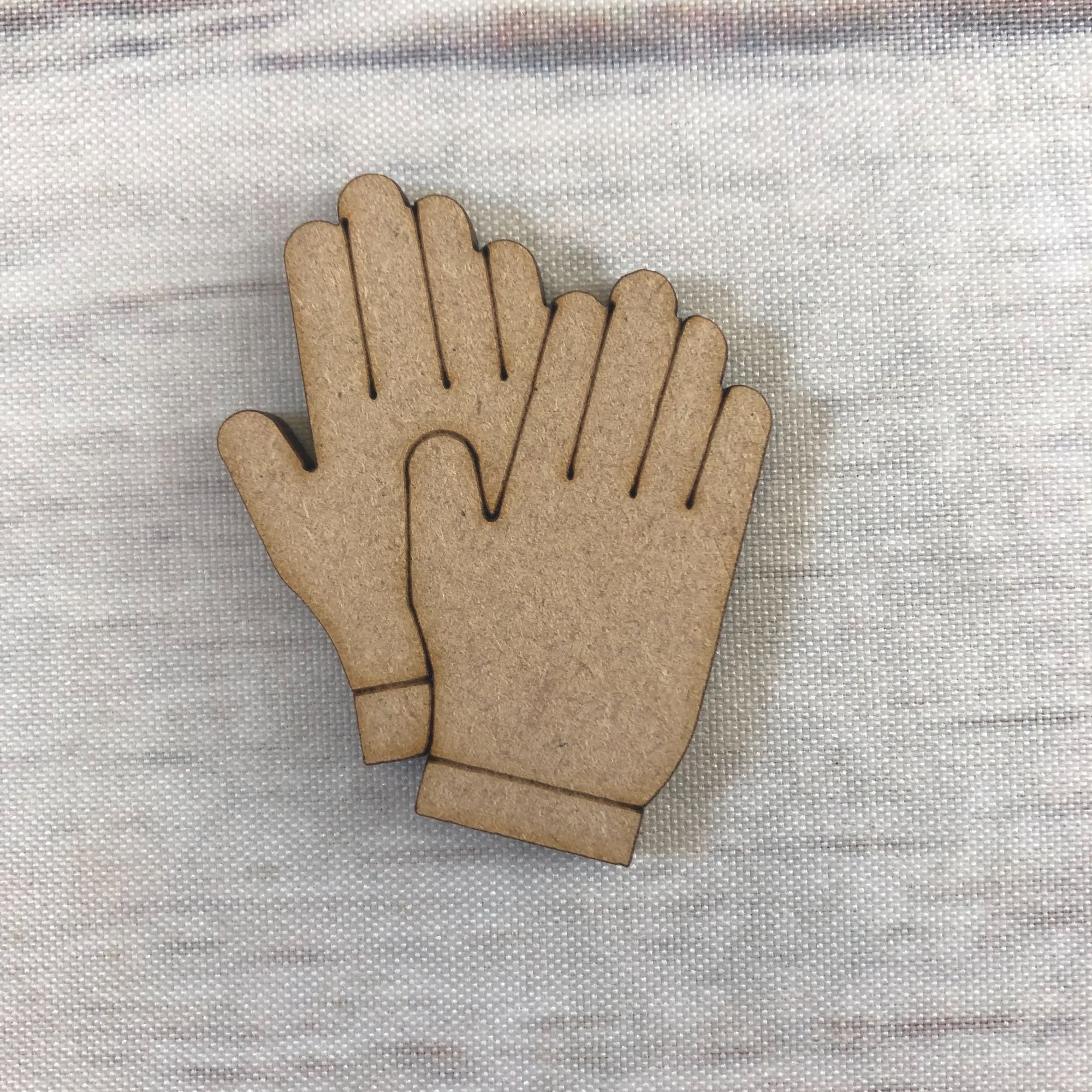 Gardening Gloves -  engraved Wooden Craft Shape