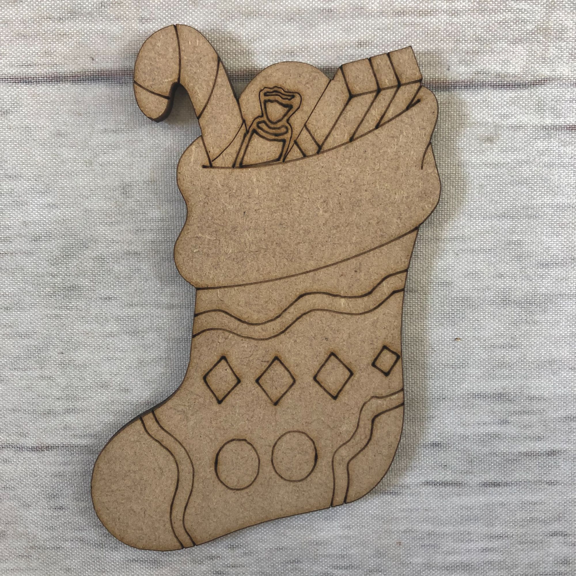 Stocking - engraved Wooden Craft Shape