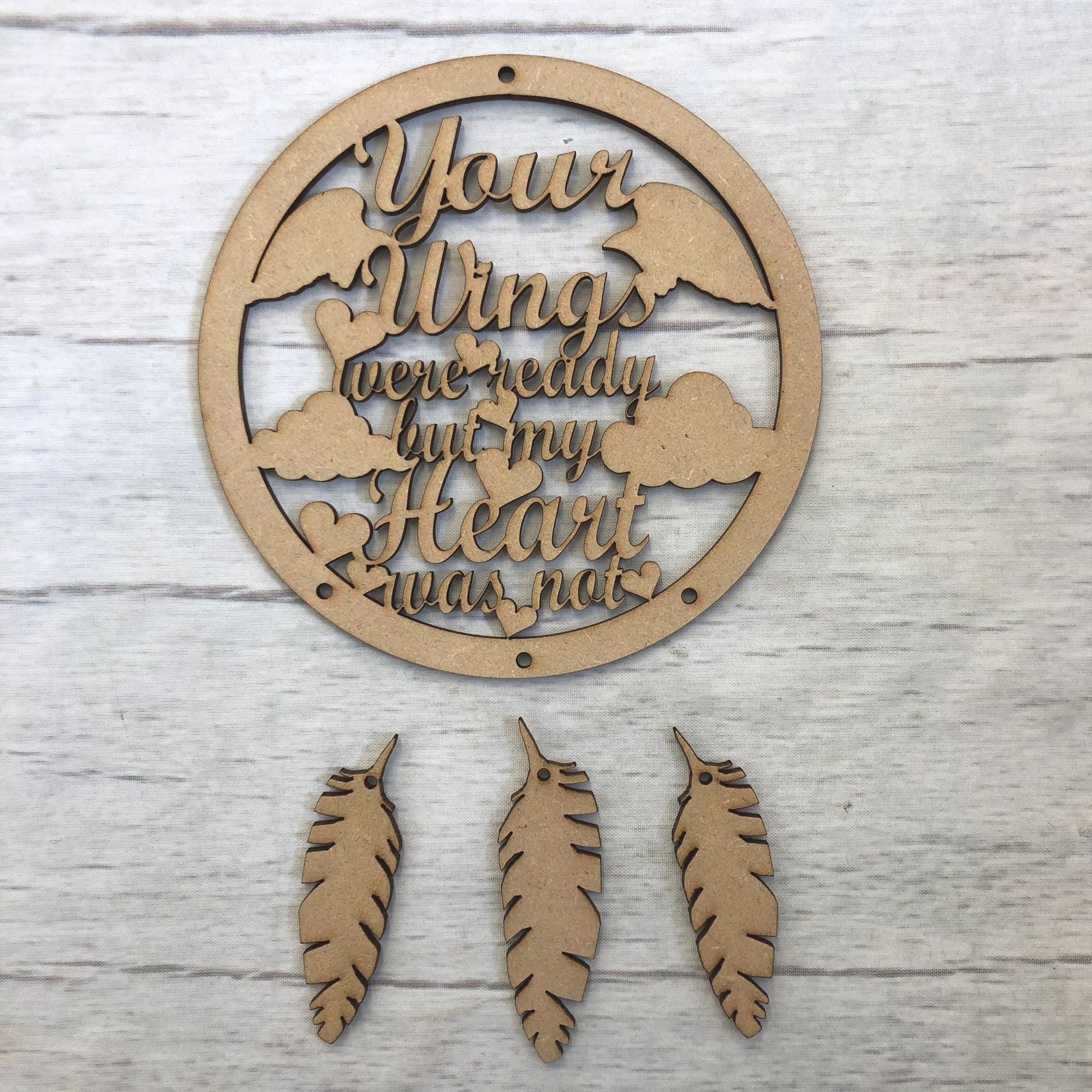 Your Wings dream catcher Wooden Craft Shape