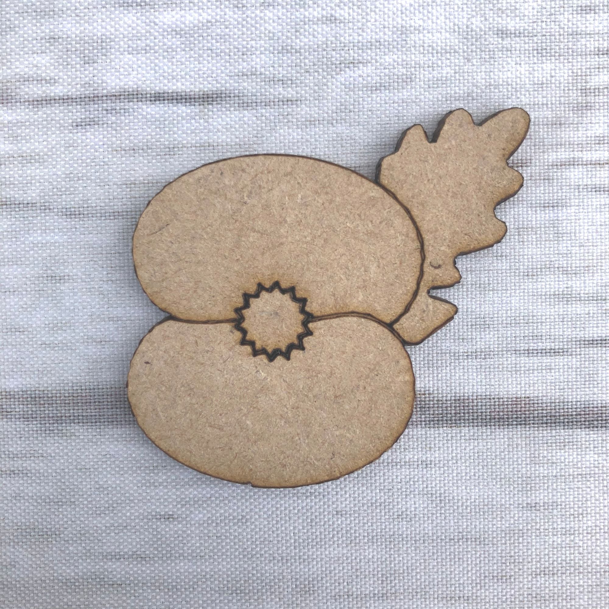 Poppy - engraved Wooden Craft Shape