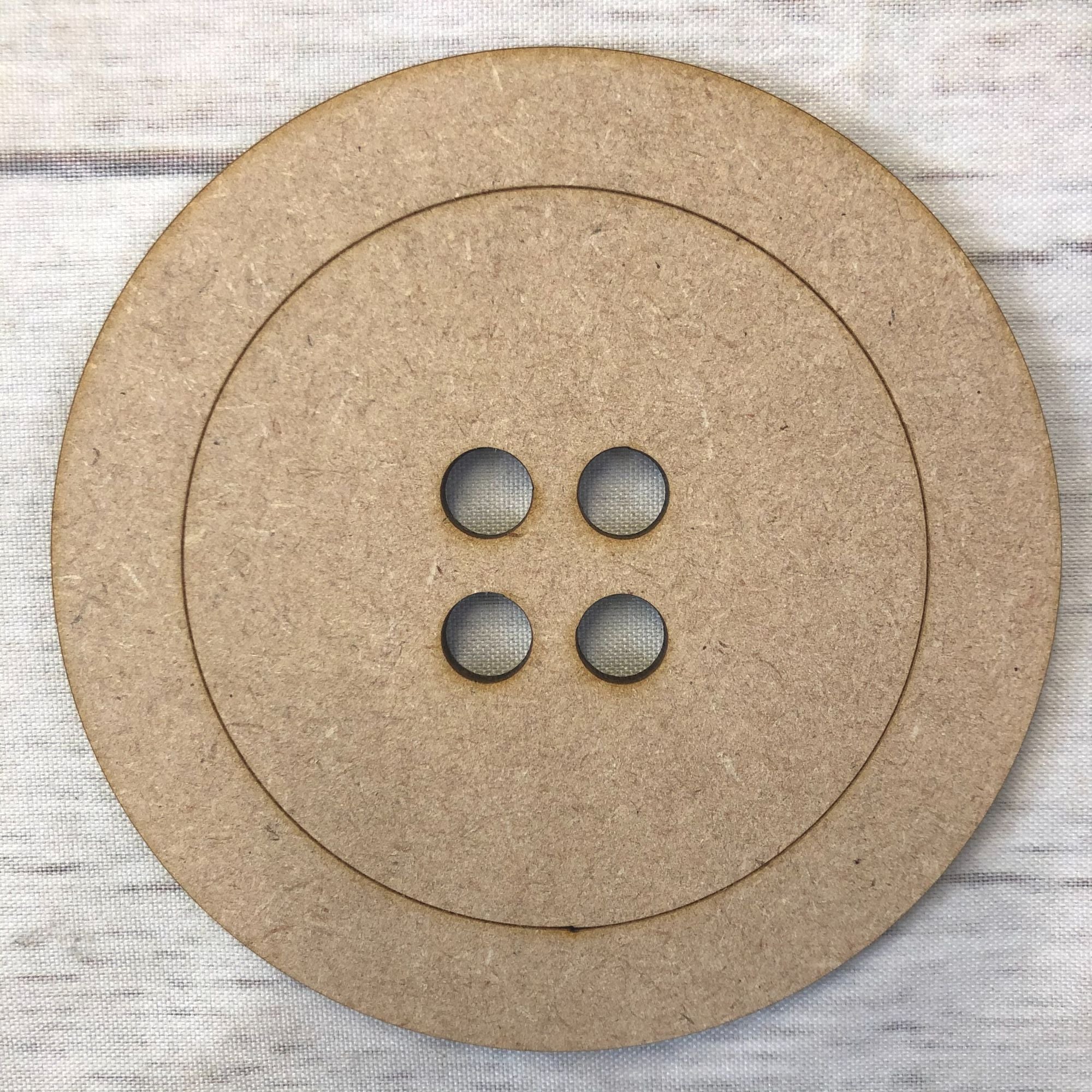 Button - engraved Wooden Craft Shape