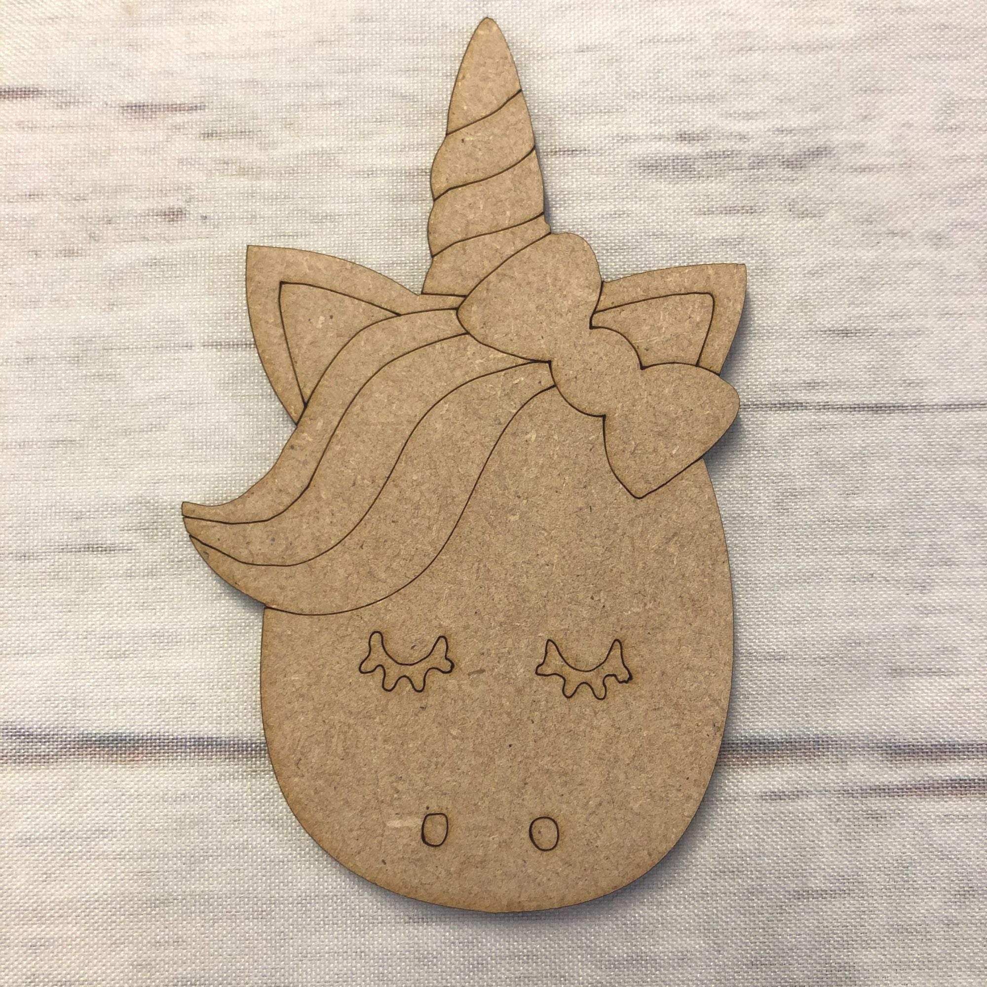 Unicorn 5- engraved Wooden Craft Shape