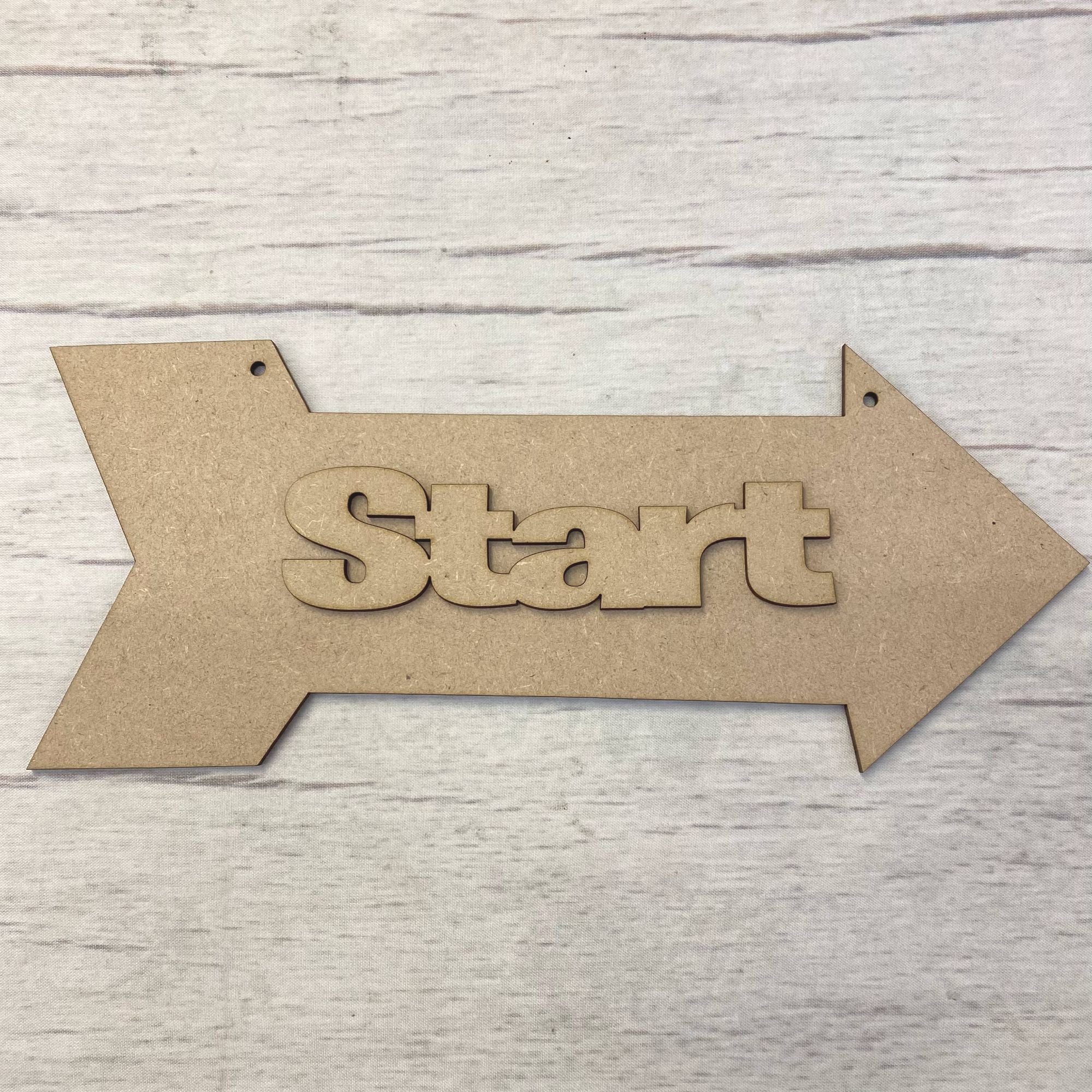 Easter Sign 1 - with word 'Start' Wooden Craft Shape