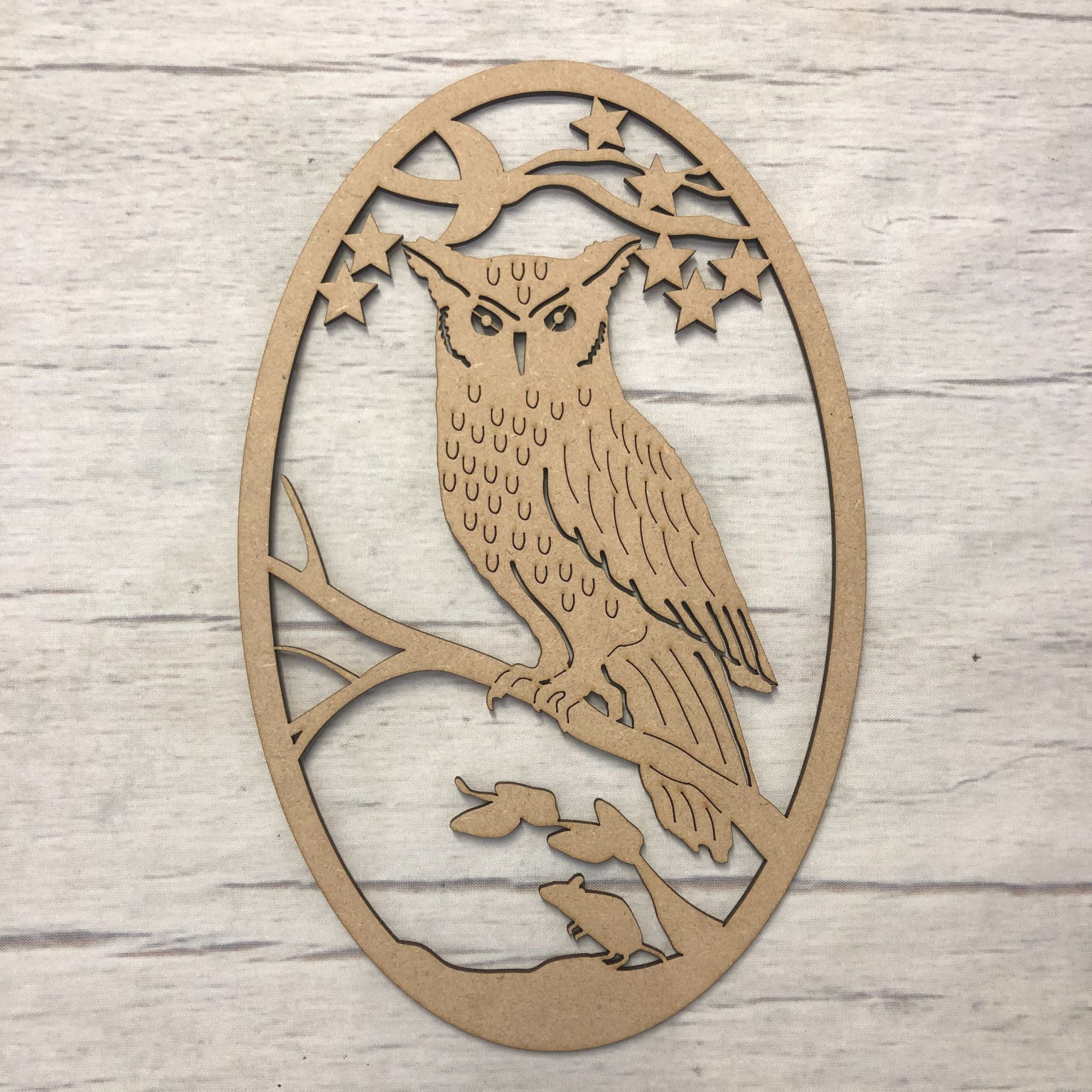 Box topper - keepsake memory box - Owl Wooden Craft Shape