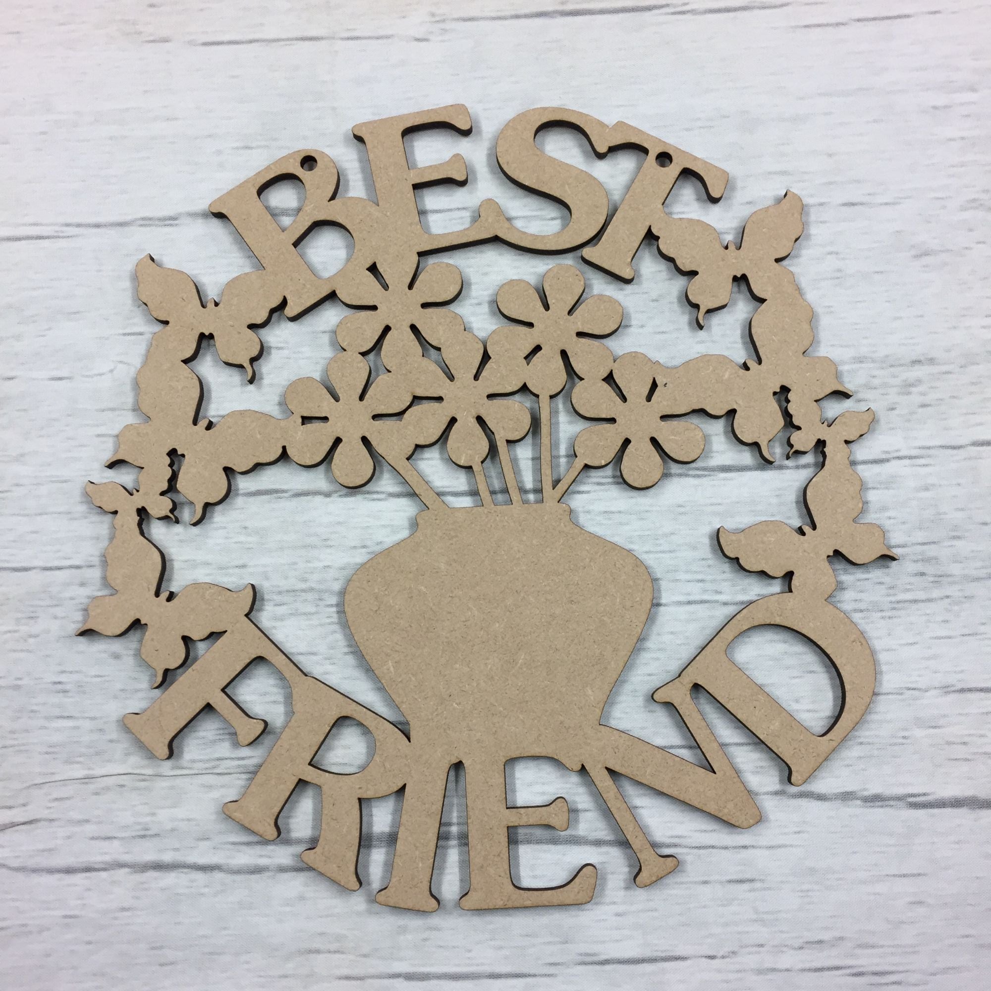 Best Friend' - hanging plaque Wooden Craft Shape