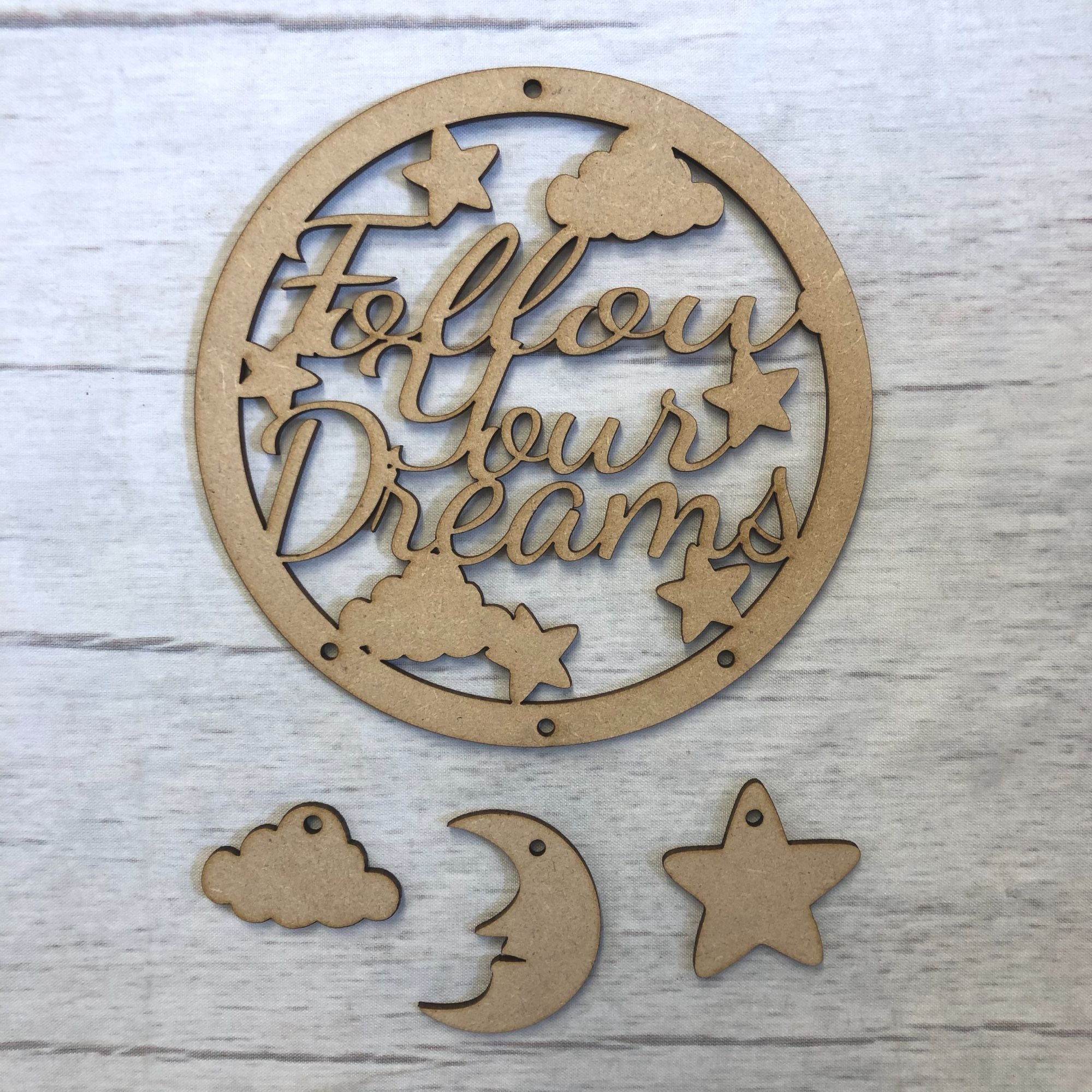 Follow Your Dreams dream catcher Wooden Craft Shape
