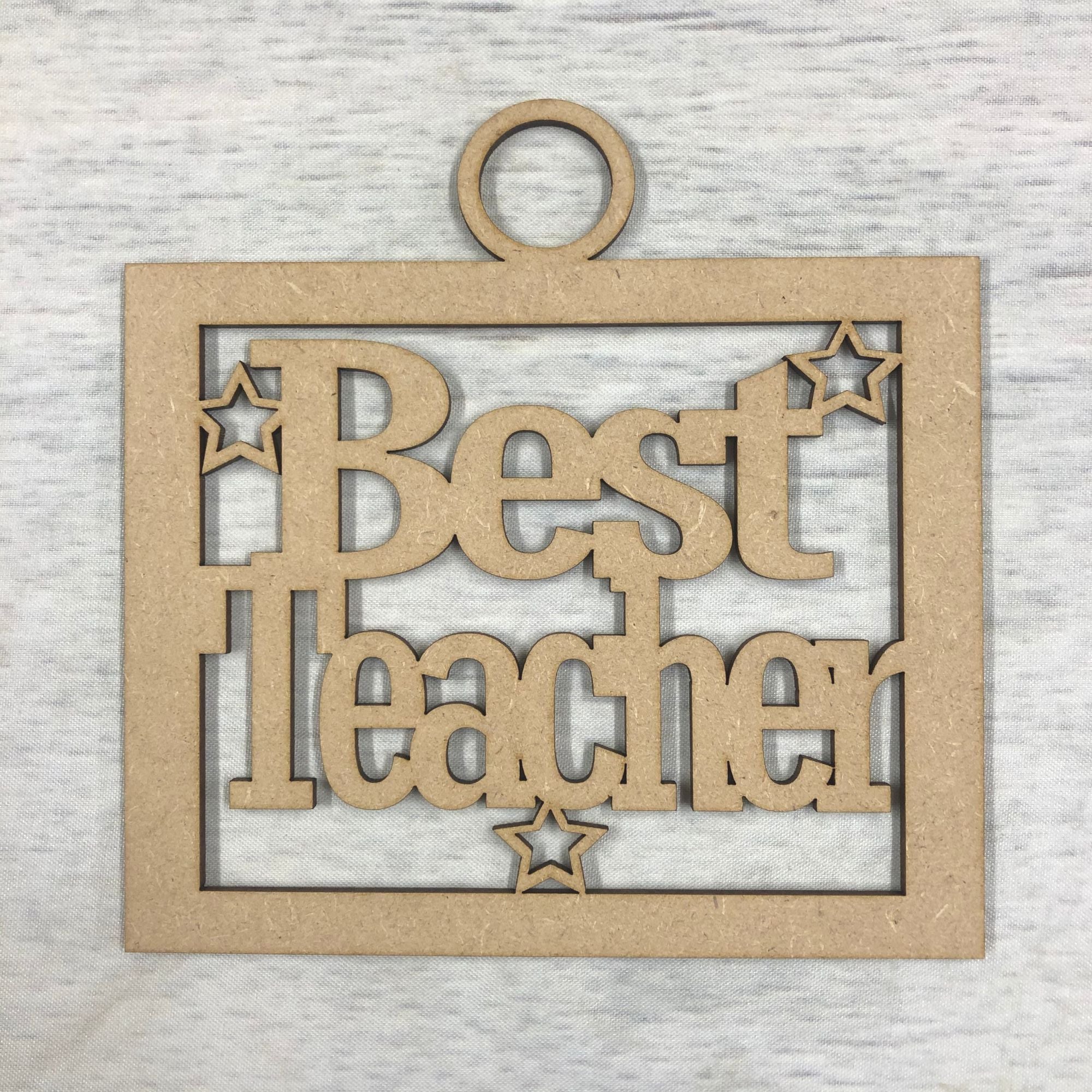 Best Teacher' craft hanger Wooden Craft Shape