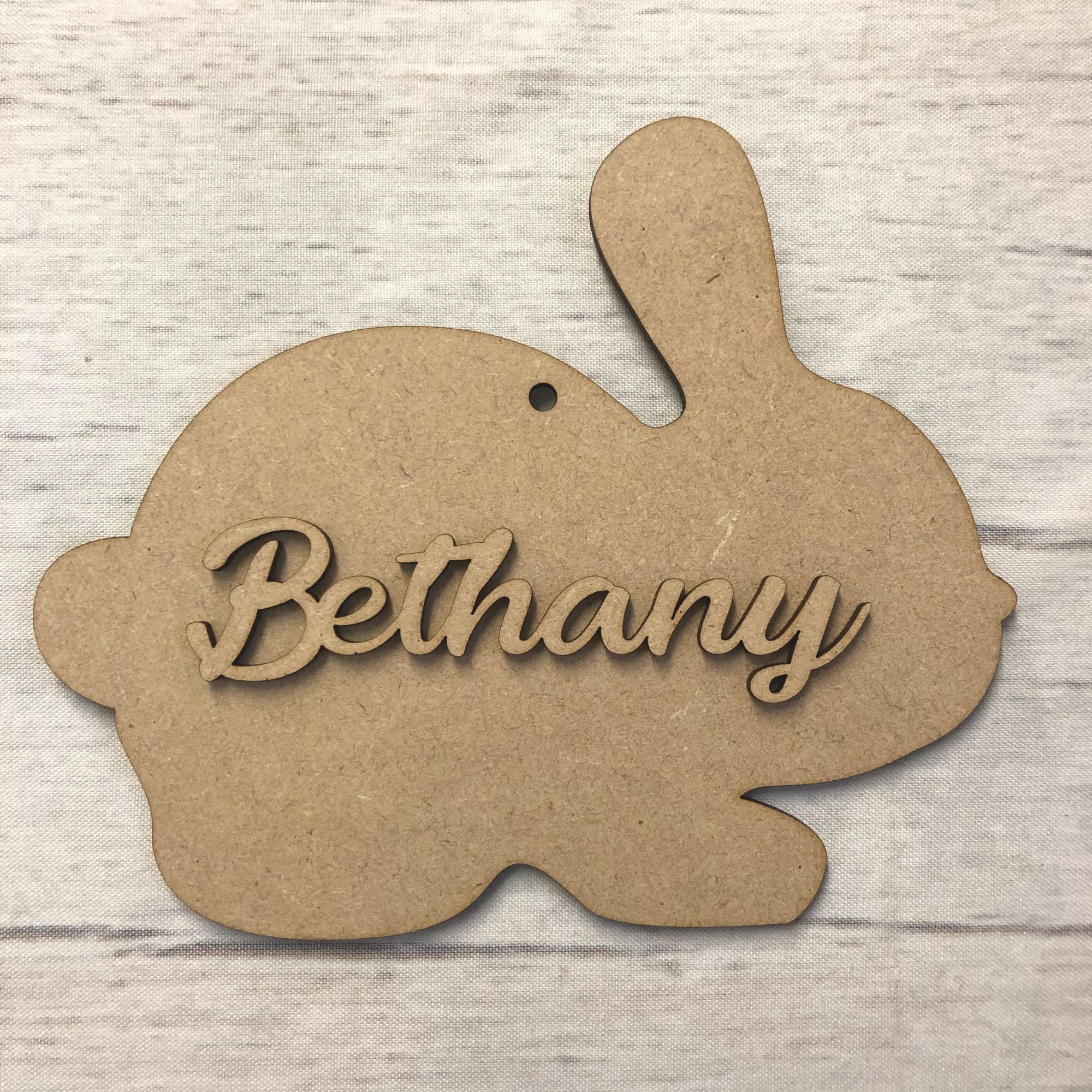 Rabbit Hanger - Personalised Wooden Craft Shape