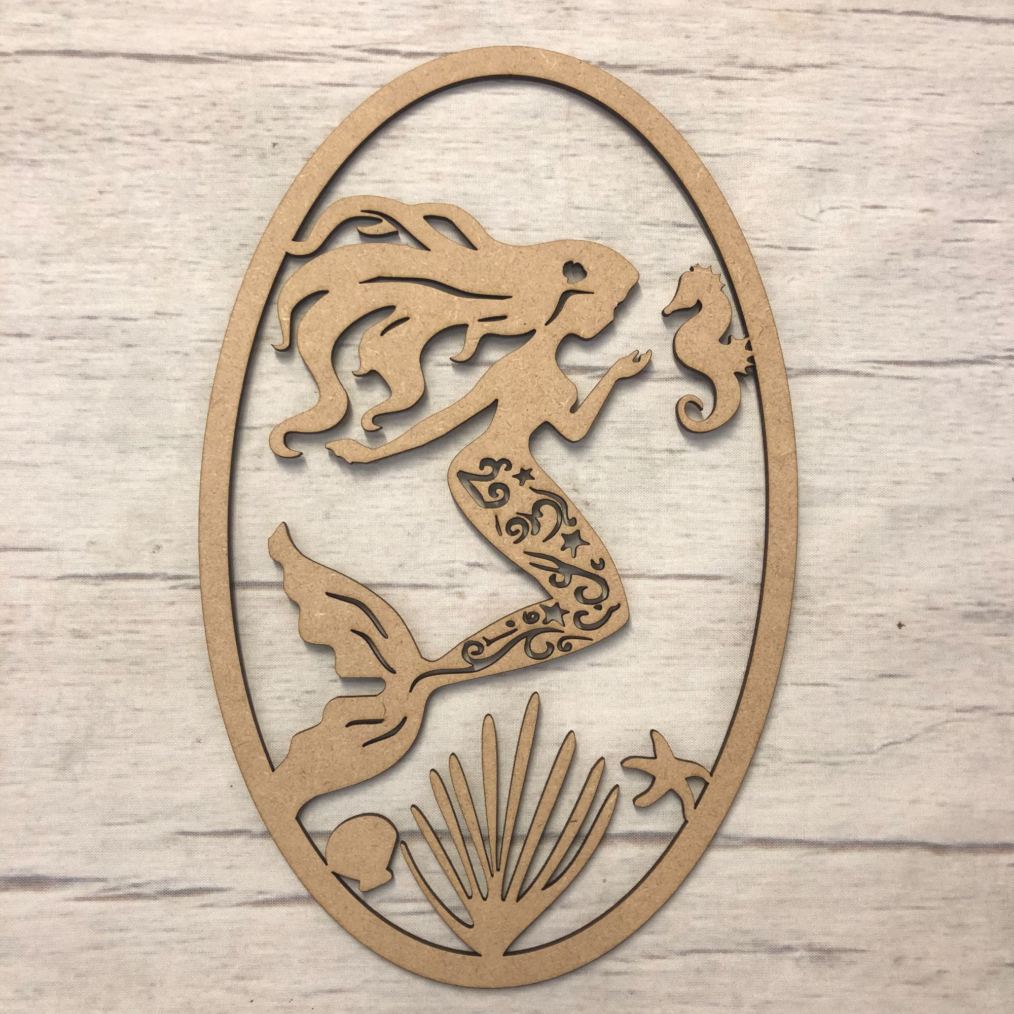 Box topper - keepsake memory box - Mermaid plaque Wooden Craft Shape