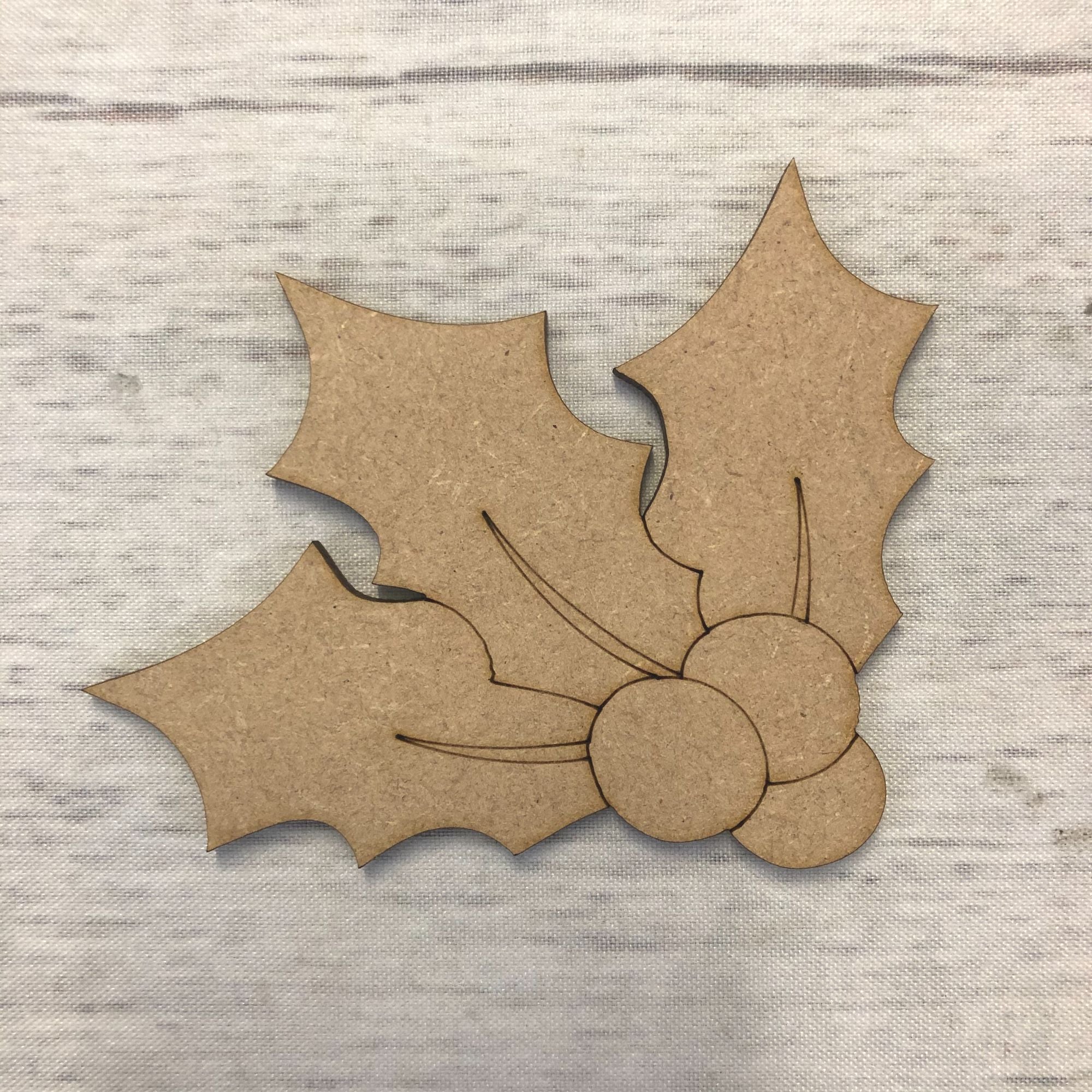 Holly - engraved Wooden Craft Shape