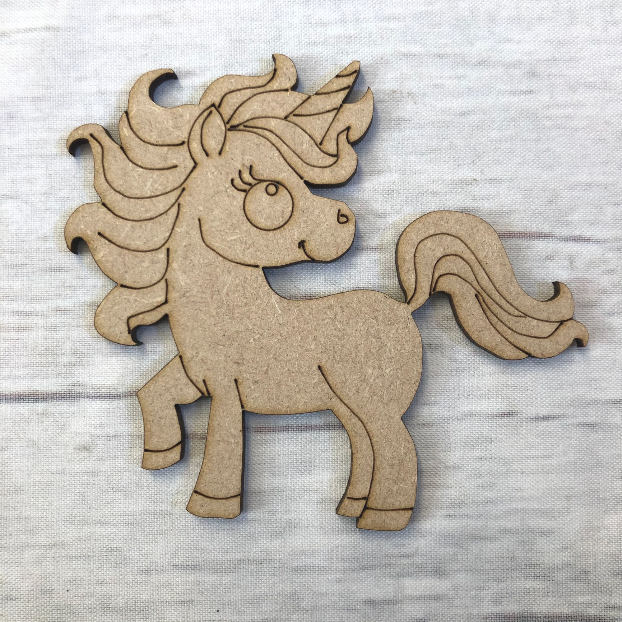 Unicorn 1 - engraved Wooden Craft Shape