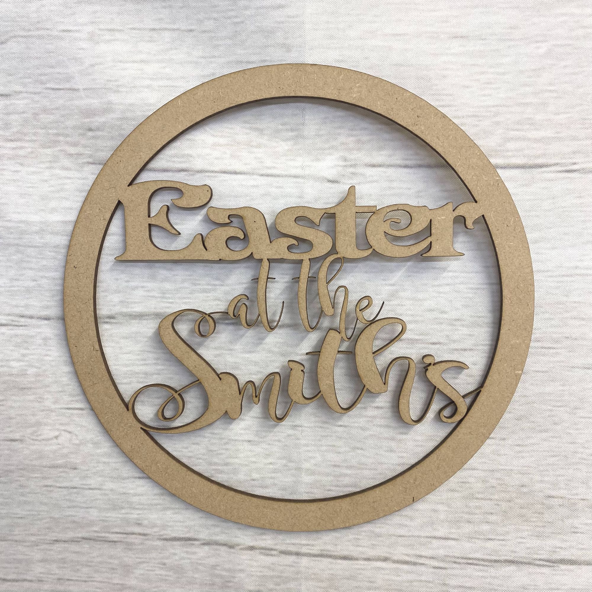 Hoop Easter  - Customised (Magnolia Sky Font) Wooden Craft Shape