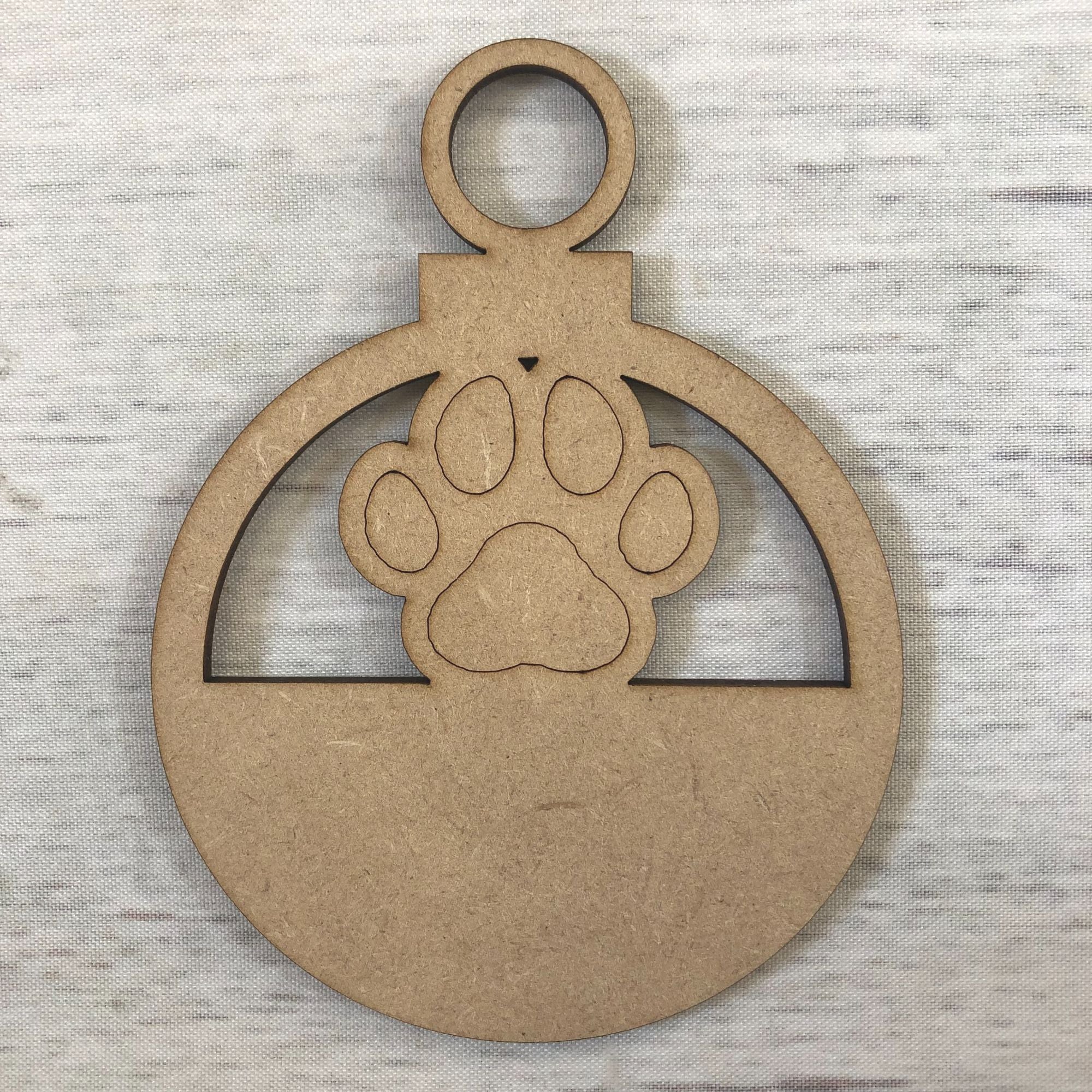 Bauble - Pawprint Wooden Craft Shape