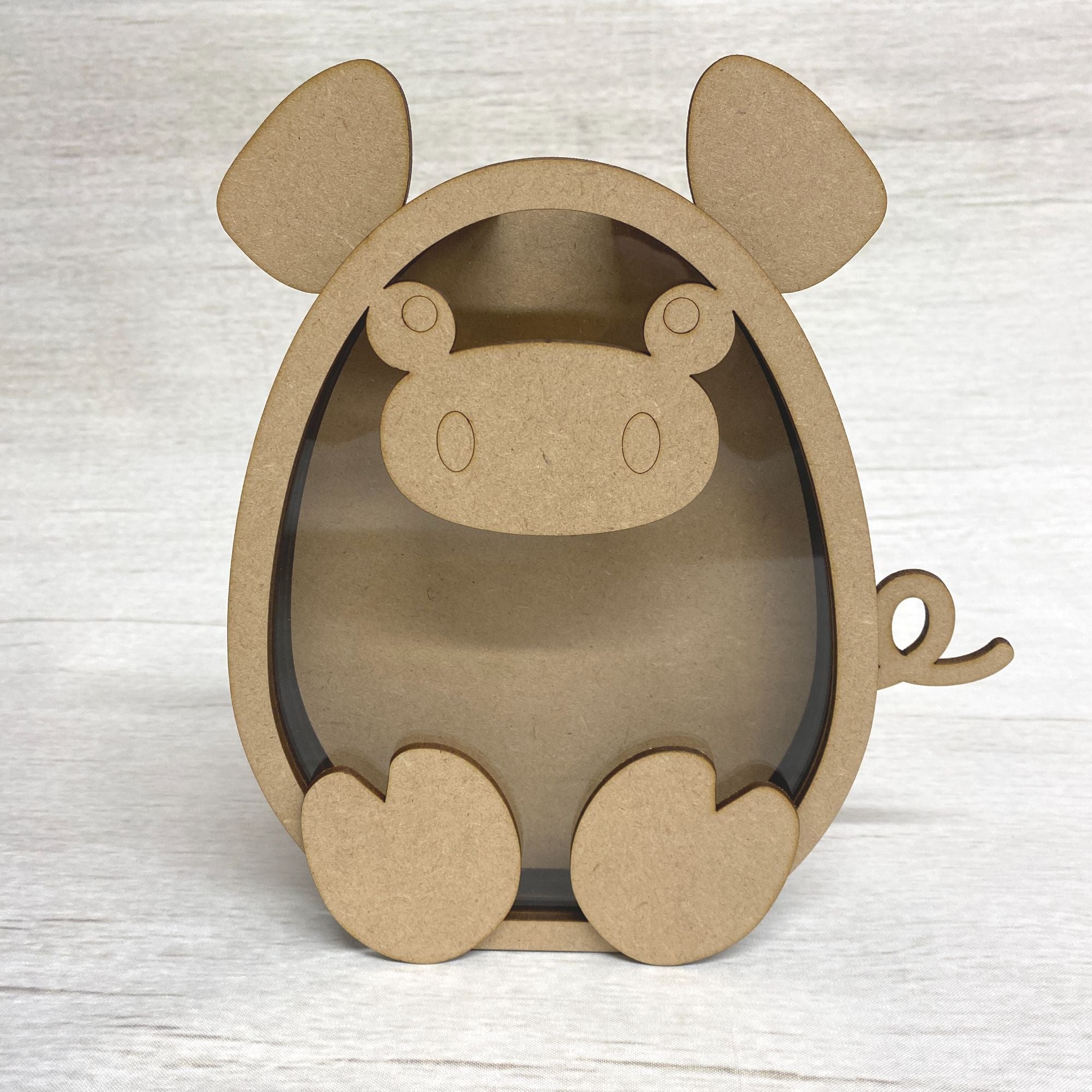 Fillable Pig Wooden Craft Shape