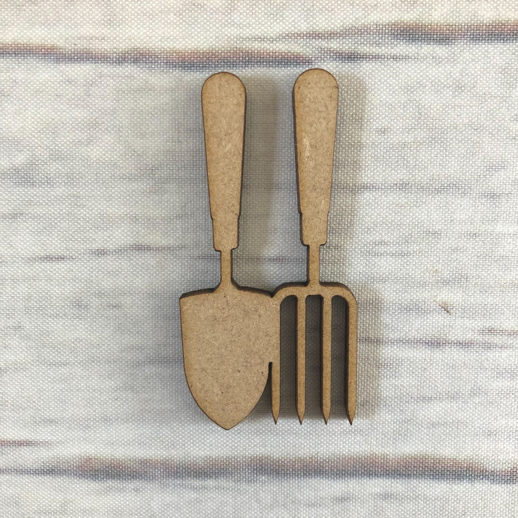 Trowel & Fork -  engraved Wooden Craft Shape