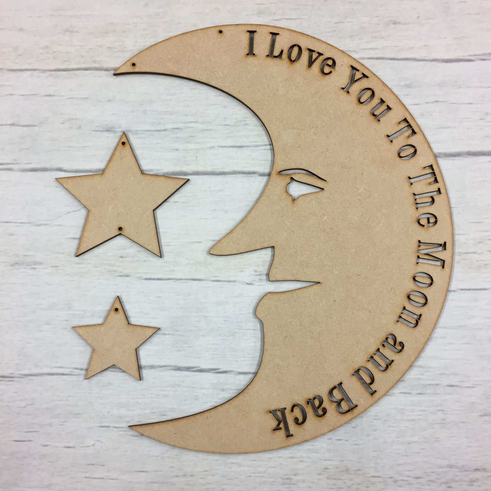 I love you to the moon and back' hanging plaque - Plaque 1 Wooden Craft Shape