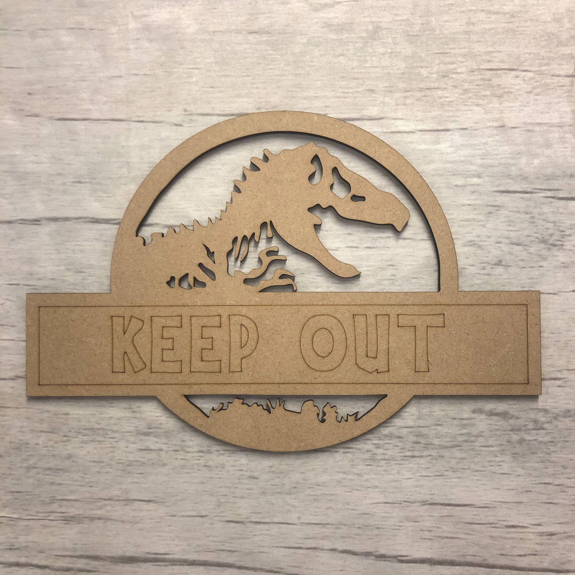 Door plaque - Dinosaur - Customised Wooden Craft Shape