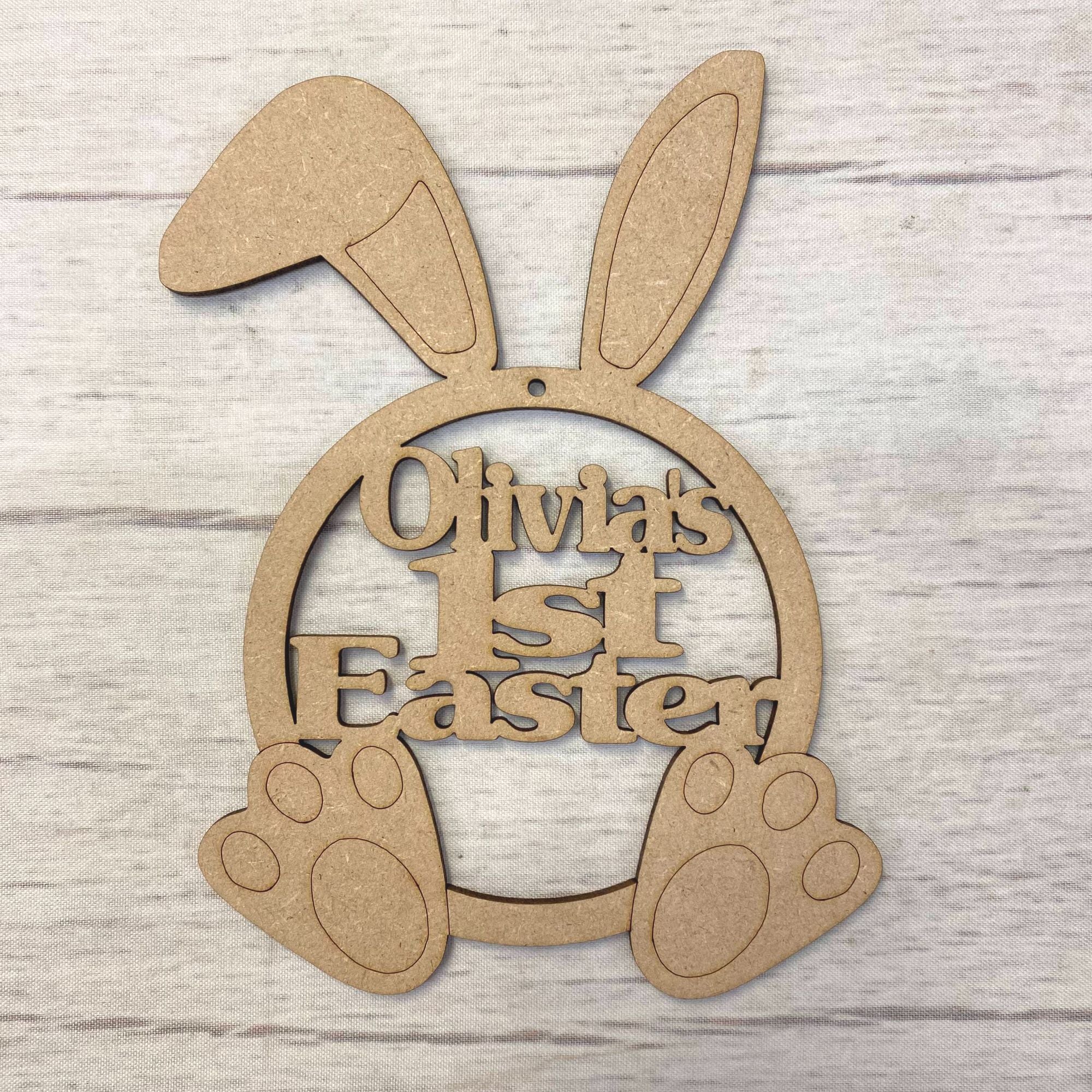Bunny - Personalised 1st Easter Wooden Craft Shape