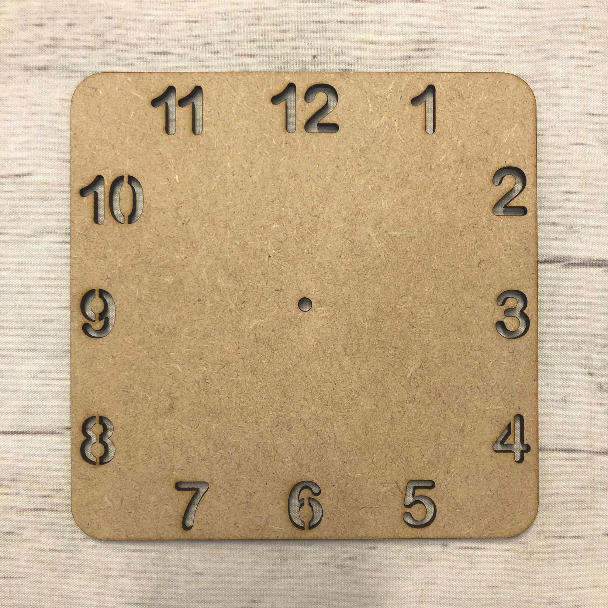 Square Clock Wooden Craft Shape