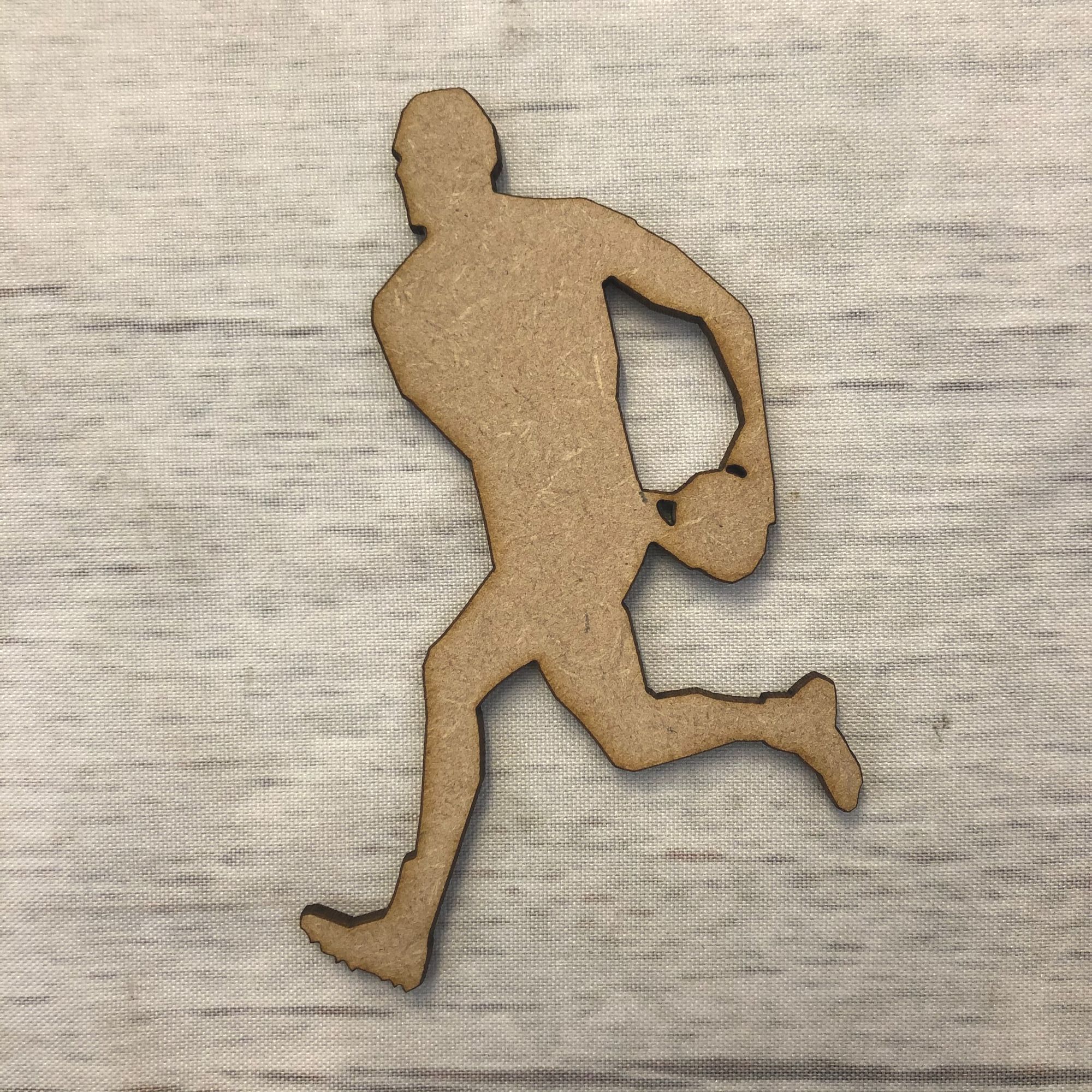 Rugby Player Wooden Craft Shape