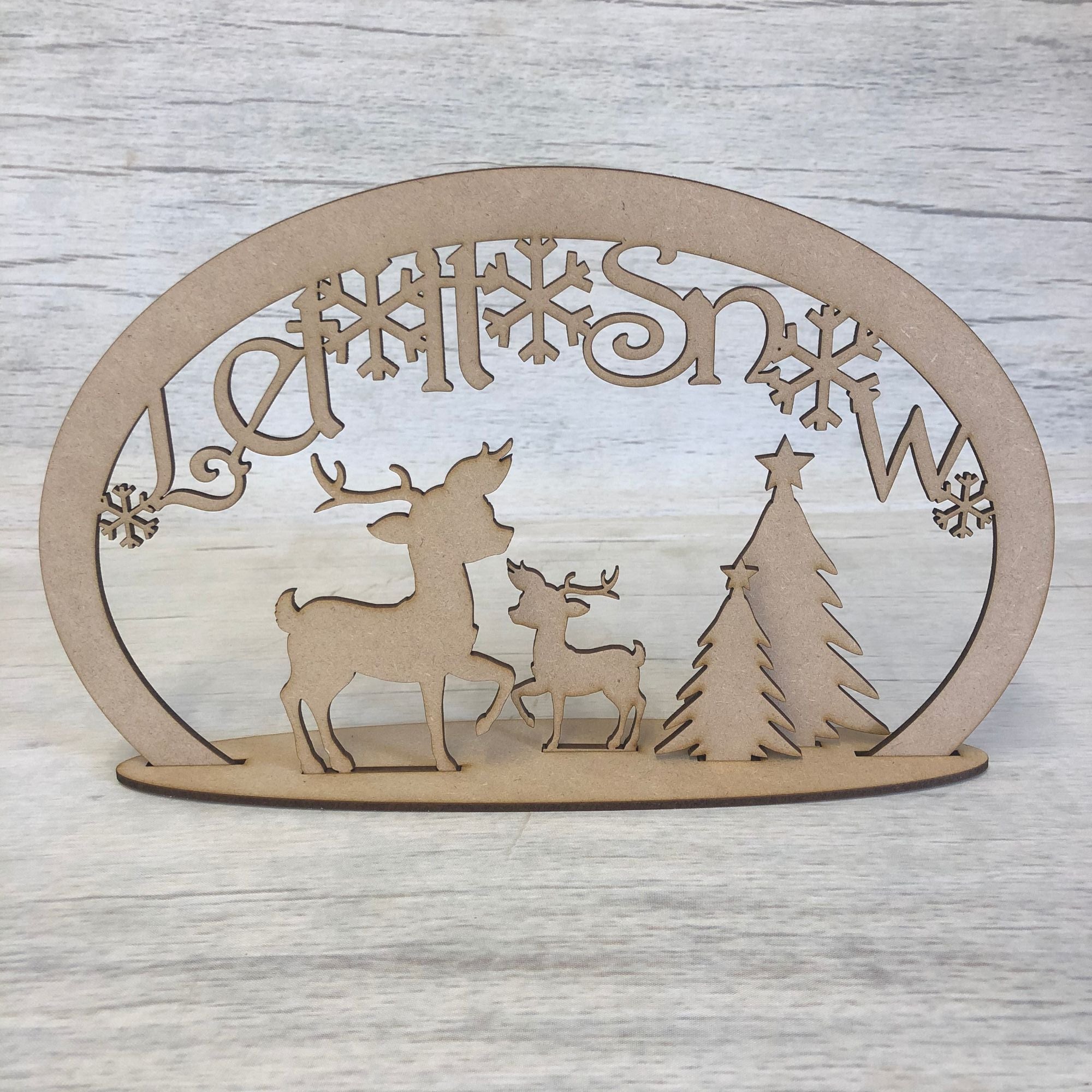 Christmas reindeer scene 1 - freestanding Wooden Craft Shape