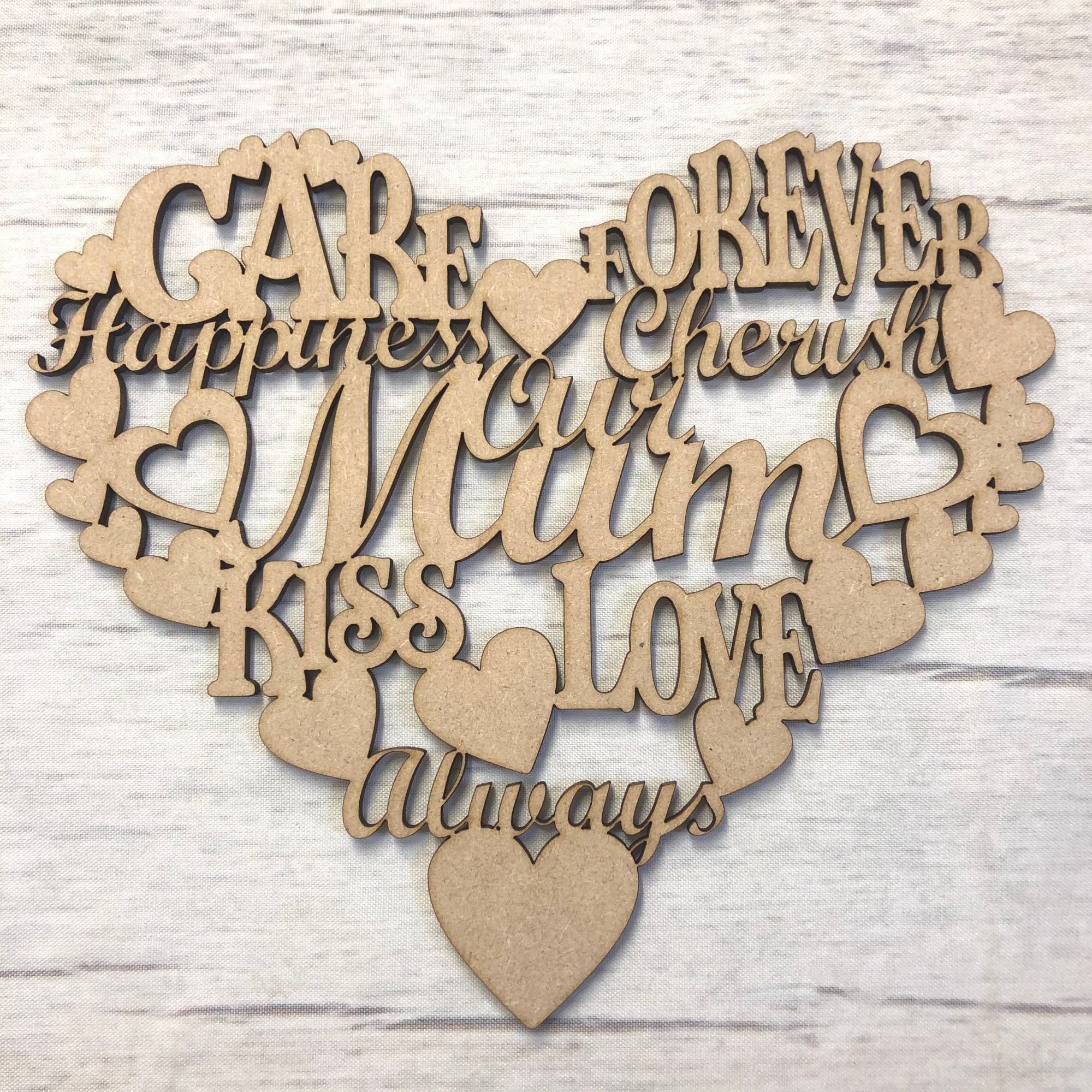 Hanging heart - Large Mothers day gift Wooden Craft Shape