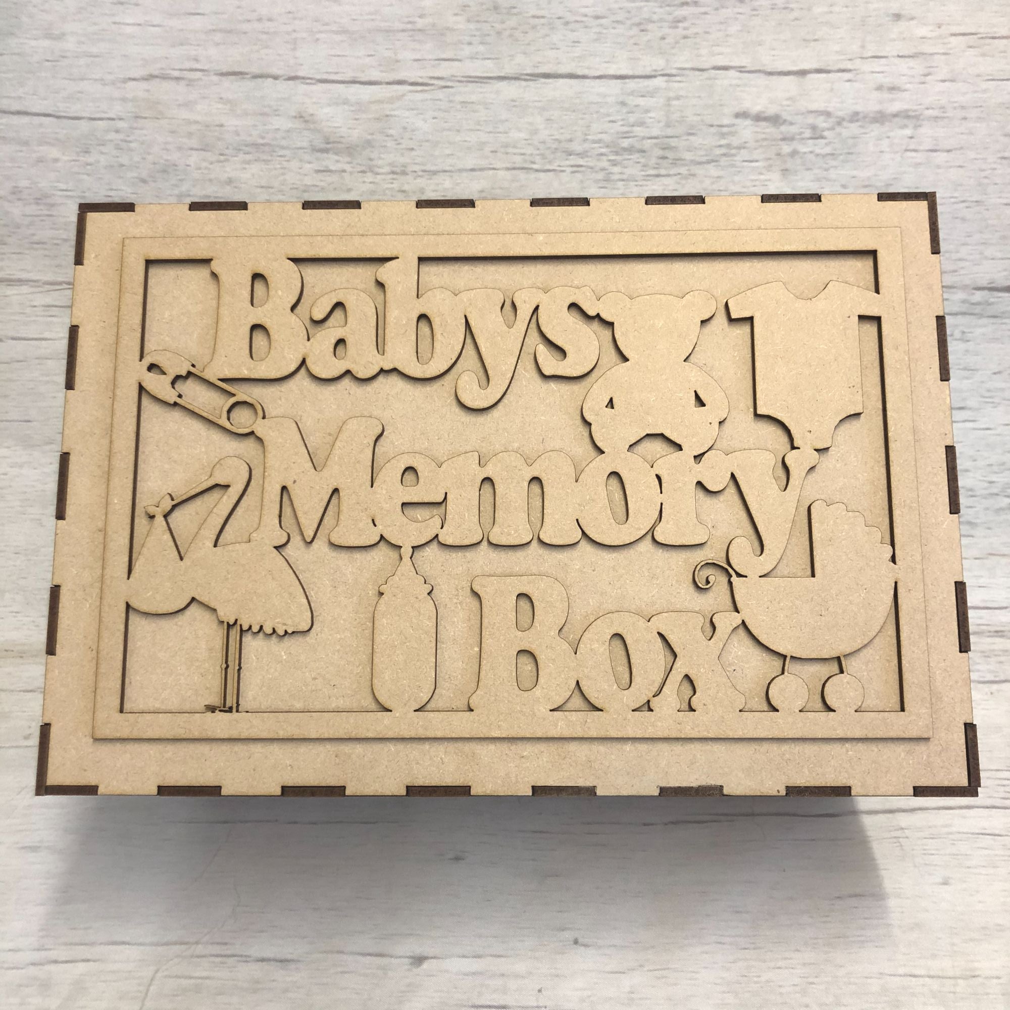 Keepsake box & topper - baby Wooden Craft Shape