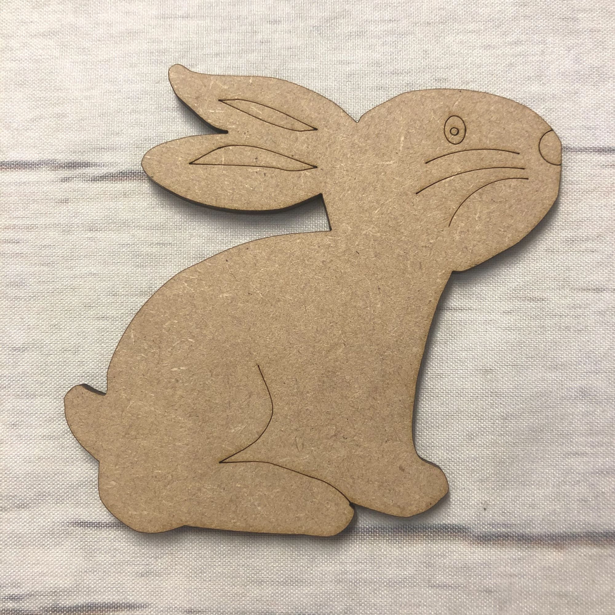Rabbit 1 - engraved Wooden Craft Shape