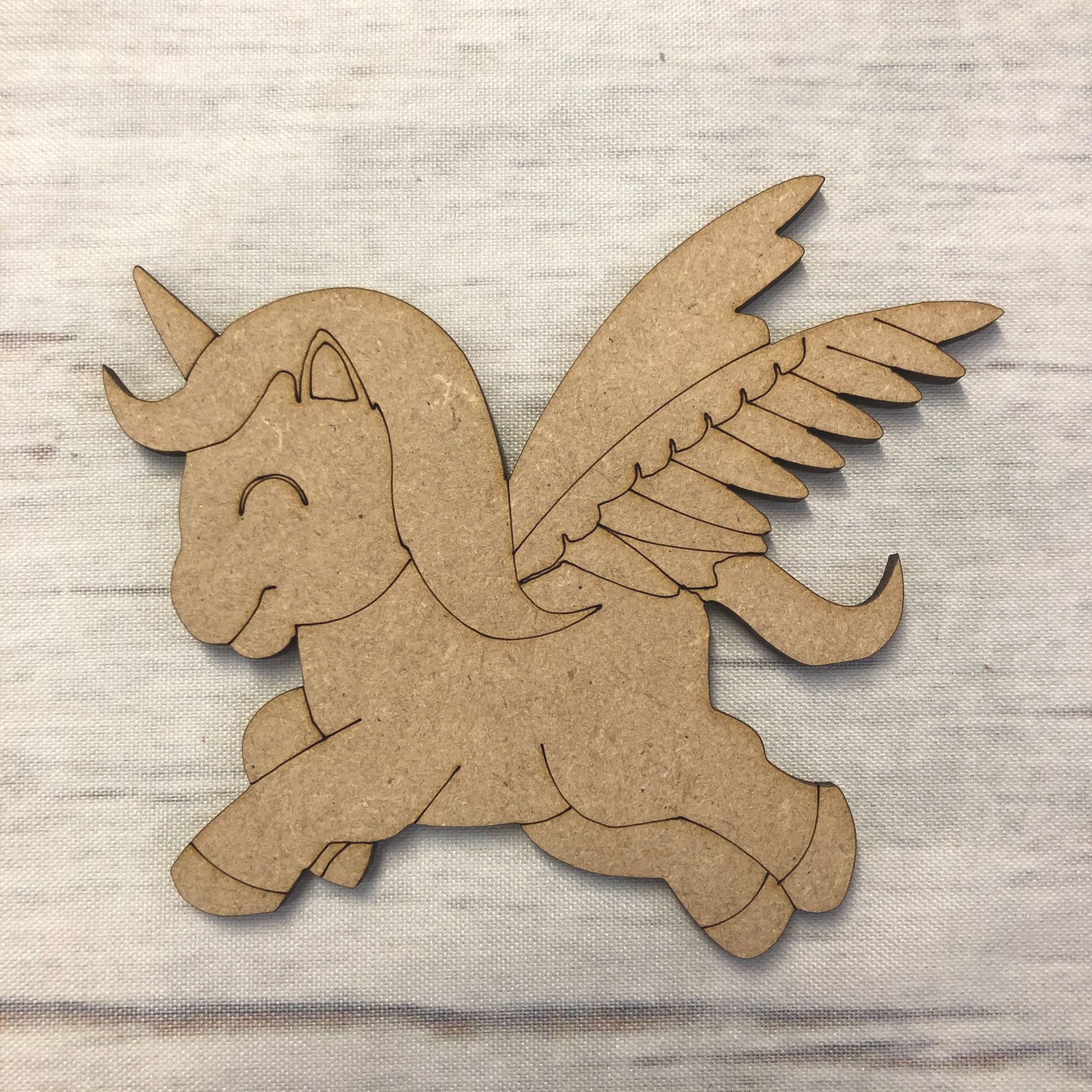 Unicorn 4- engraved Wooden Craft Shape