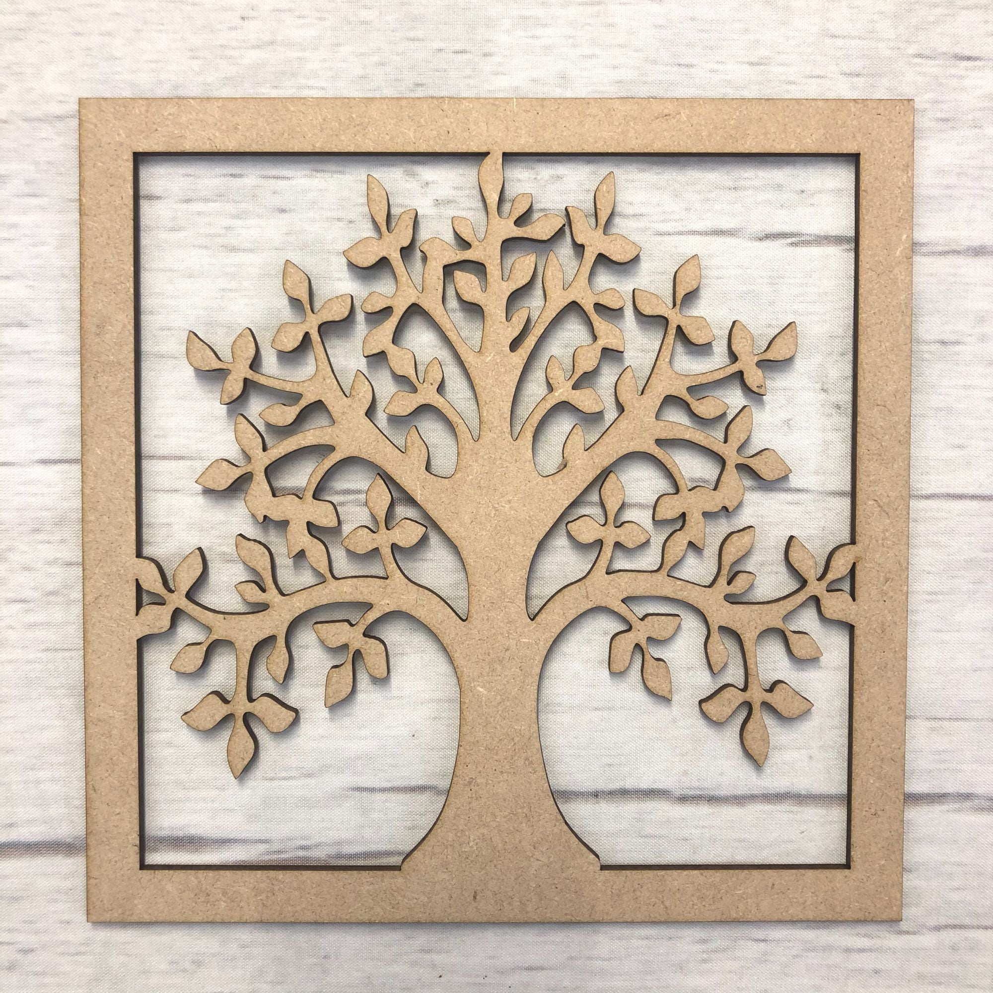 Decorative Family Tree 2 (framed) Wooden Craft Shape