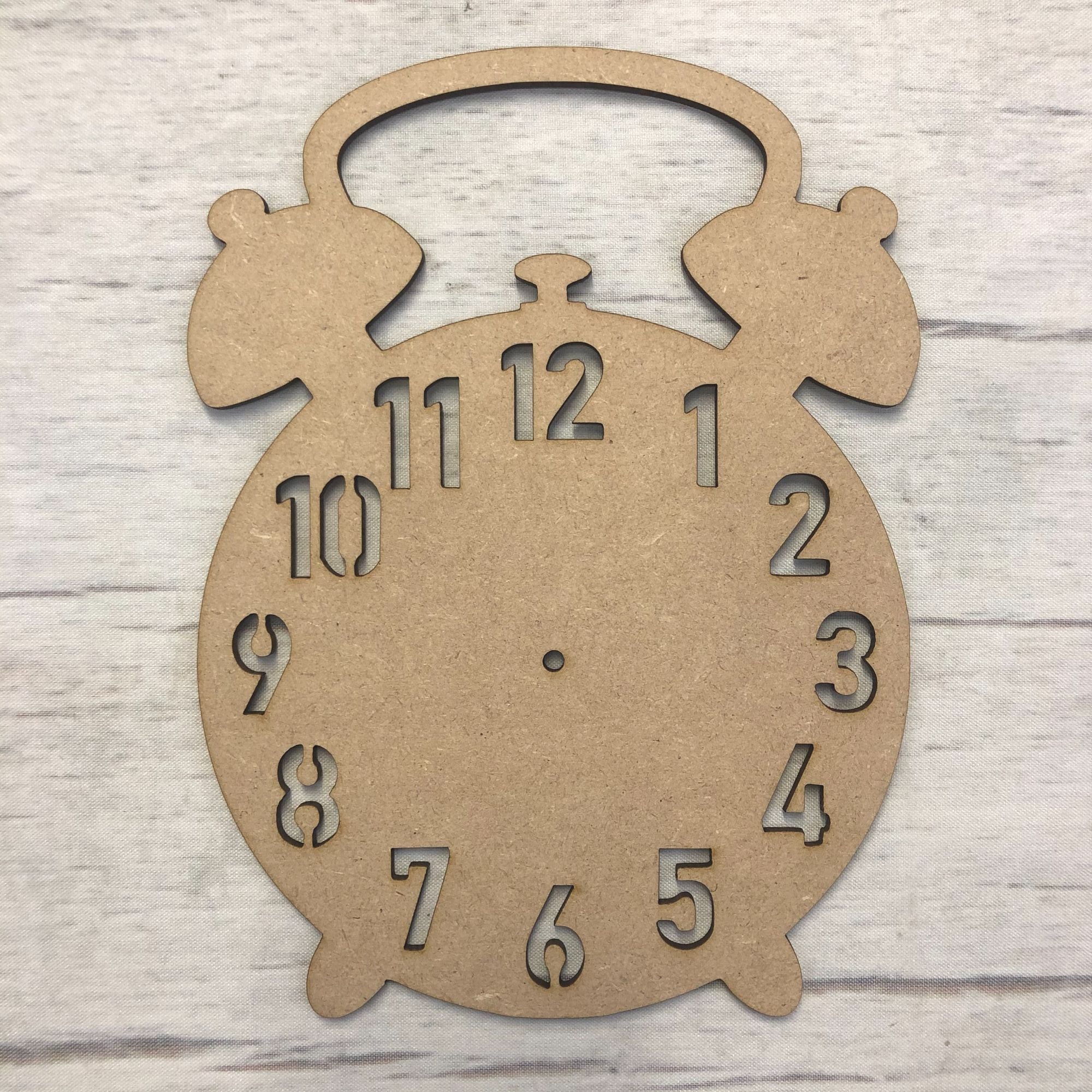 Alarm Clock Wooden Craft Shape