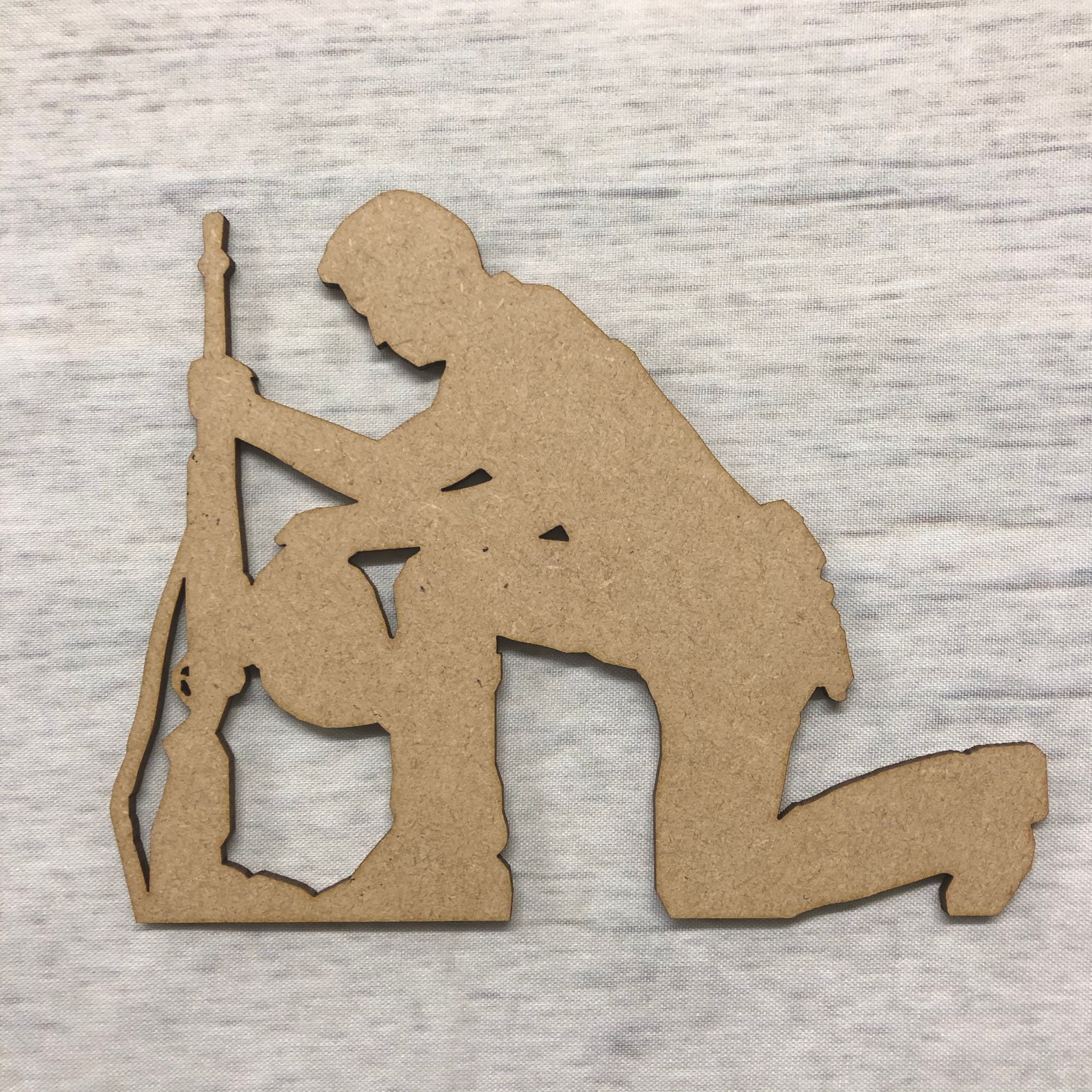 Soldier 3 - kneeling Wooden Craft Shape