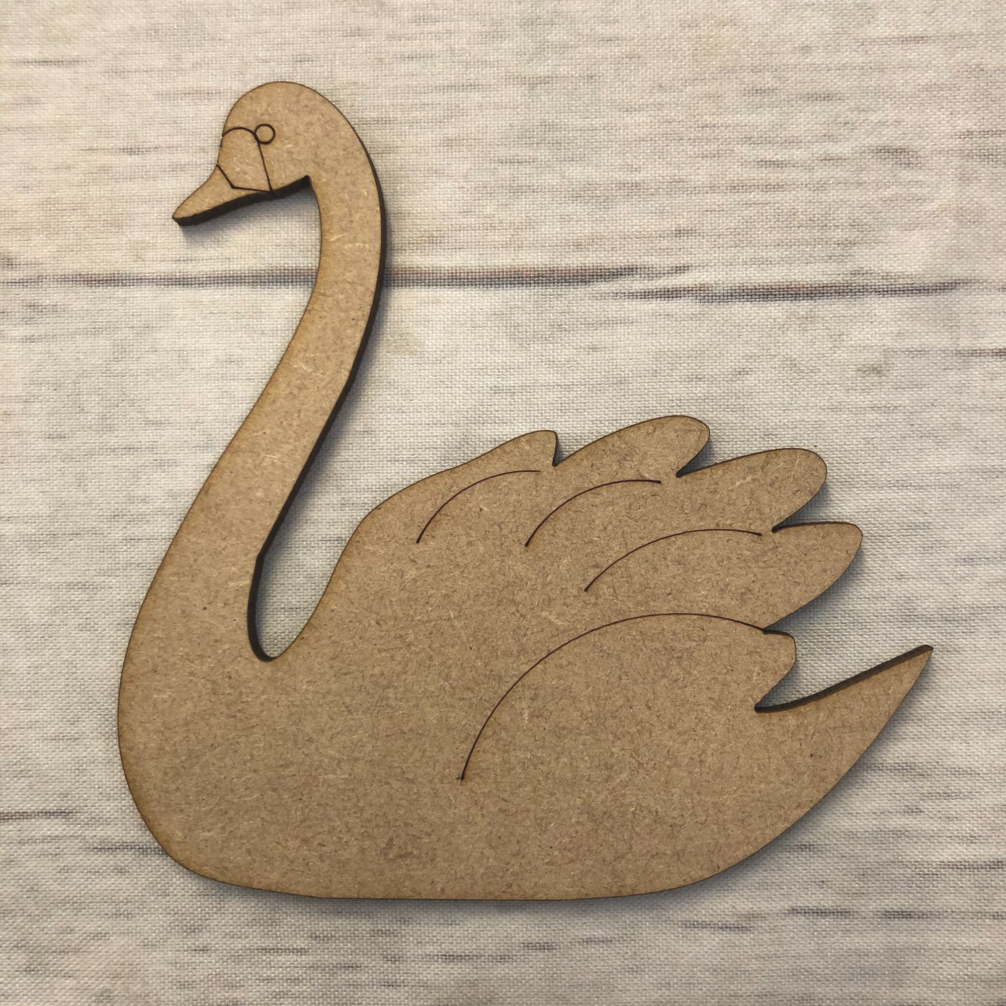 Swan - engraved Wooden Craft Shape