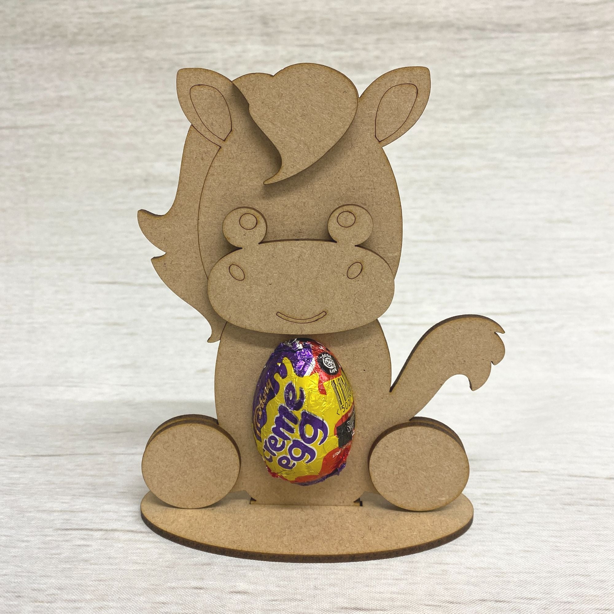 Egg Holder on Stand (Pony) Wooden Craft Shape