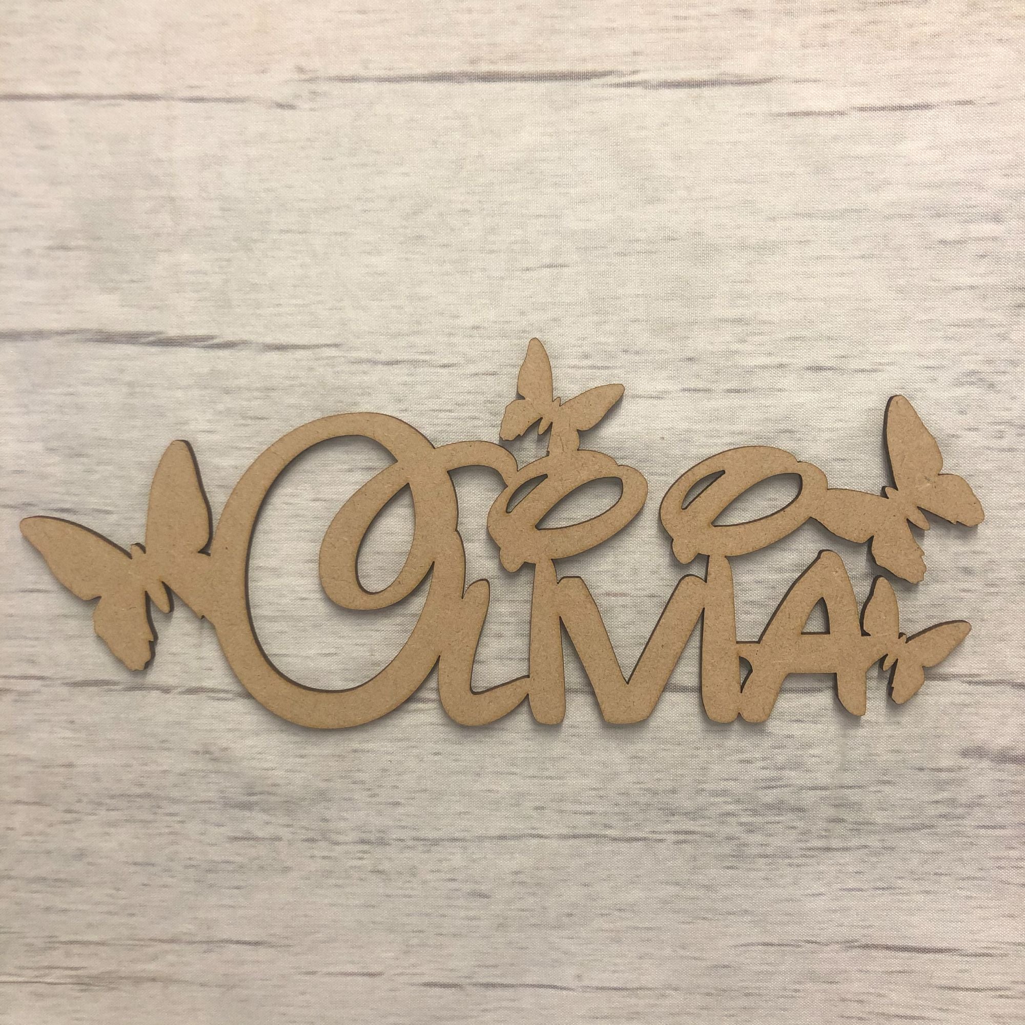 Butterfly Name Plaque - customised Wooden Craft Shape