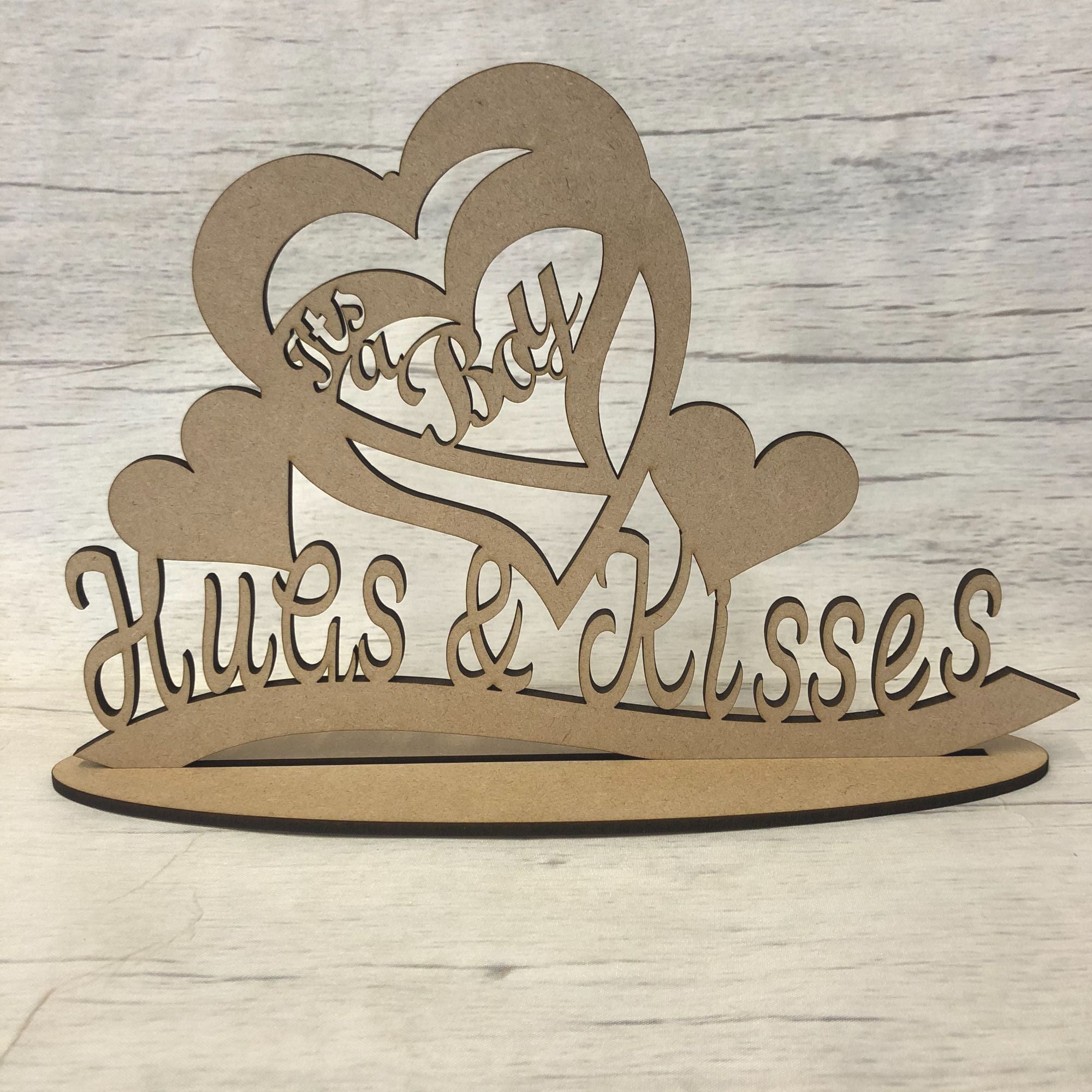 Free standing plaque - 'it's a boy' Wooden Craft Shape