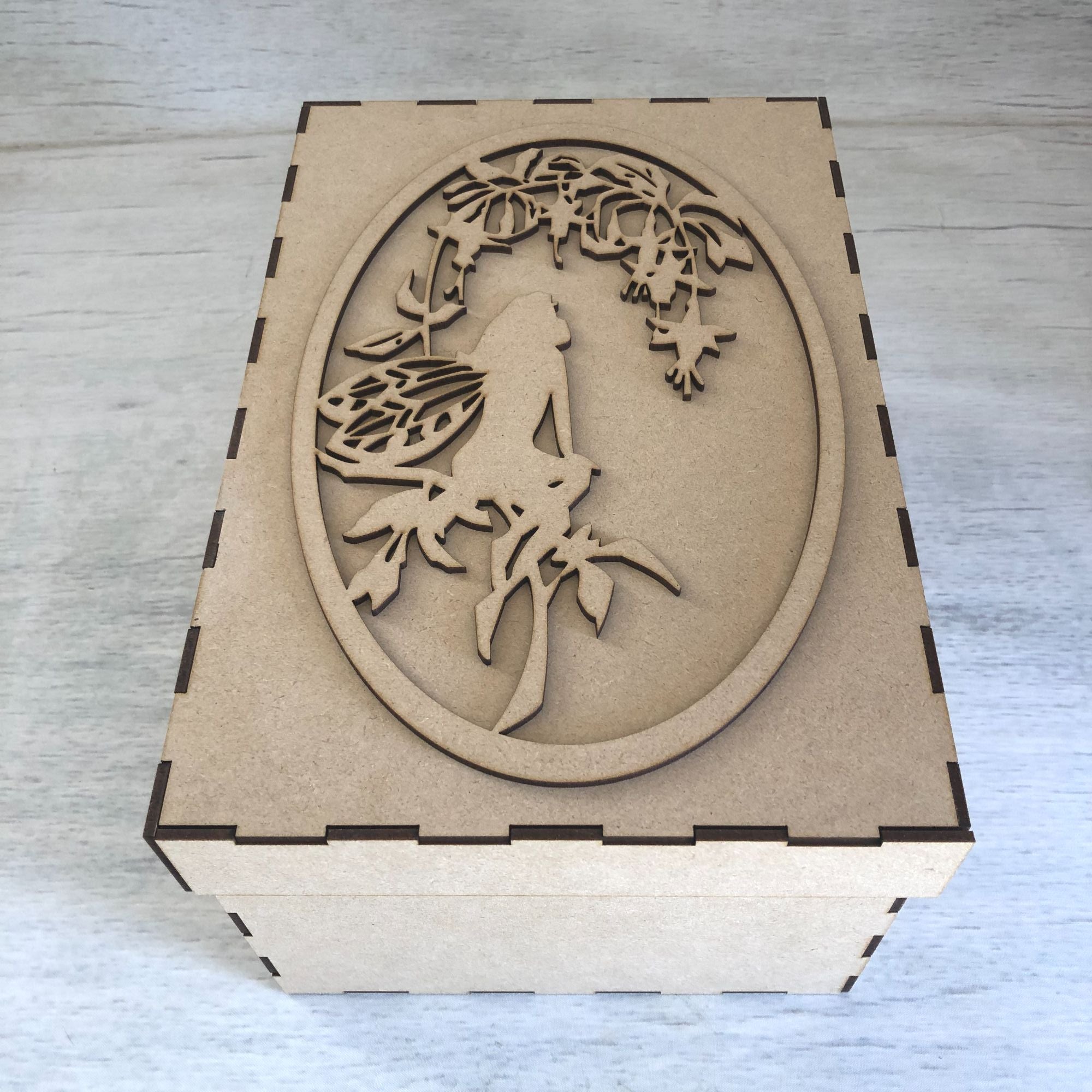keepsake box & Topper - Fairy Wooden Craft Shape